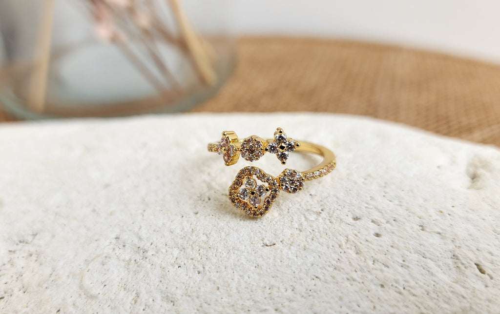 Bague ajustable strass