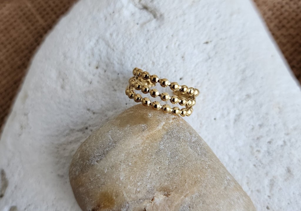 Bague ajustable perlée