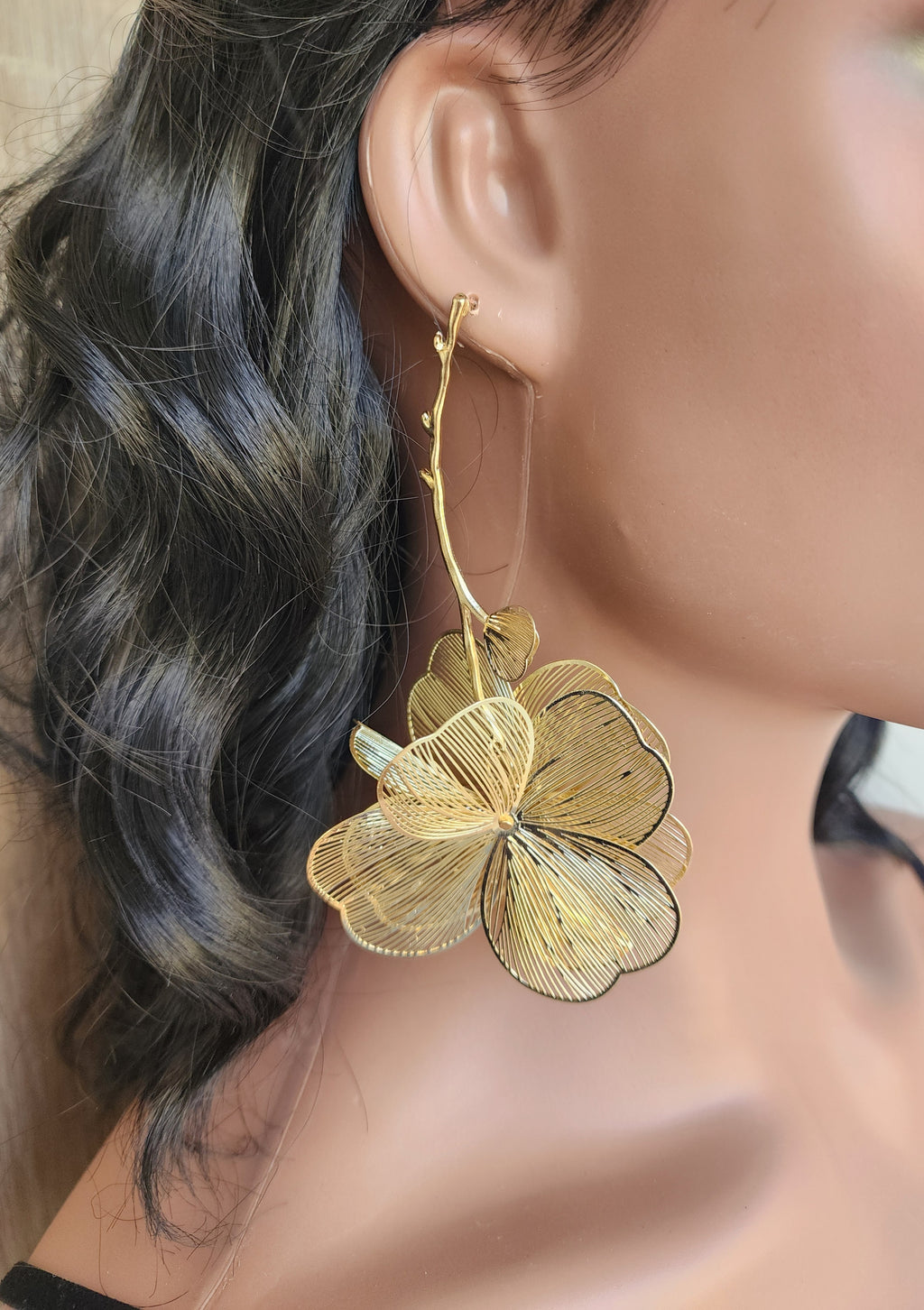 Boucles d'oreilles pendantes fleurs