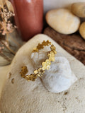 Bracelet jonc ajustable fleurs