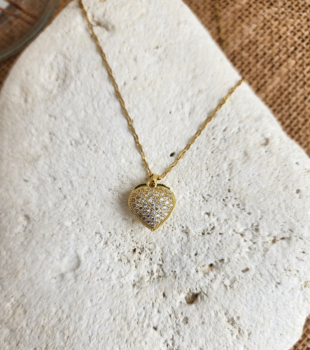 Collier pendentif cœur articulé