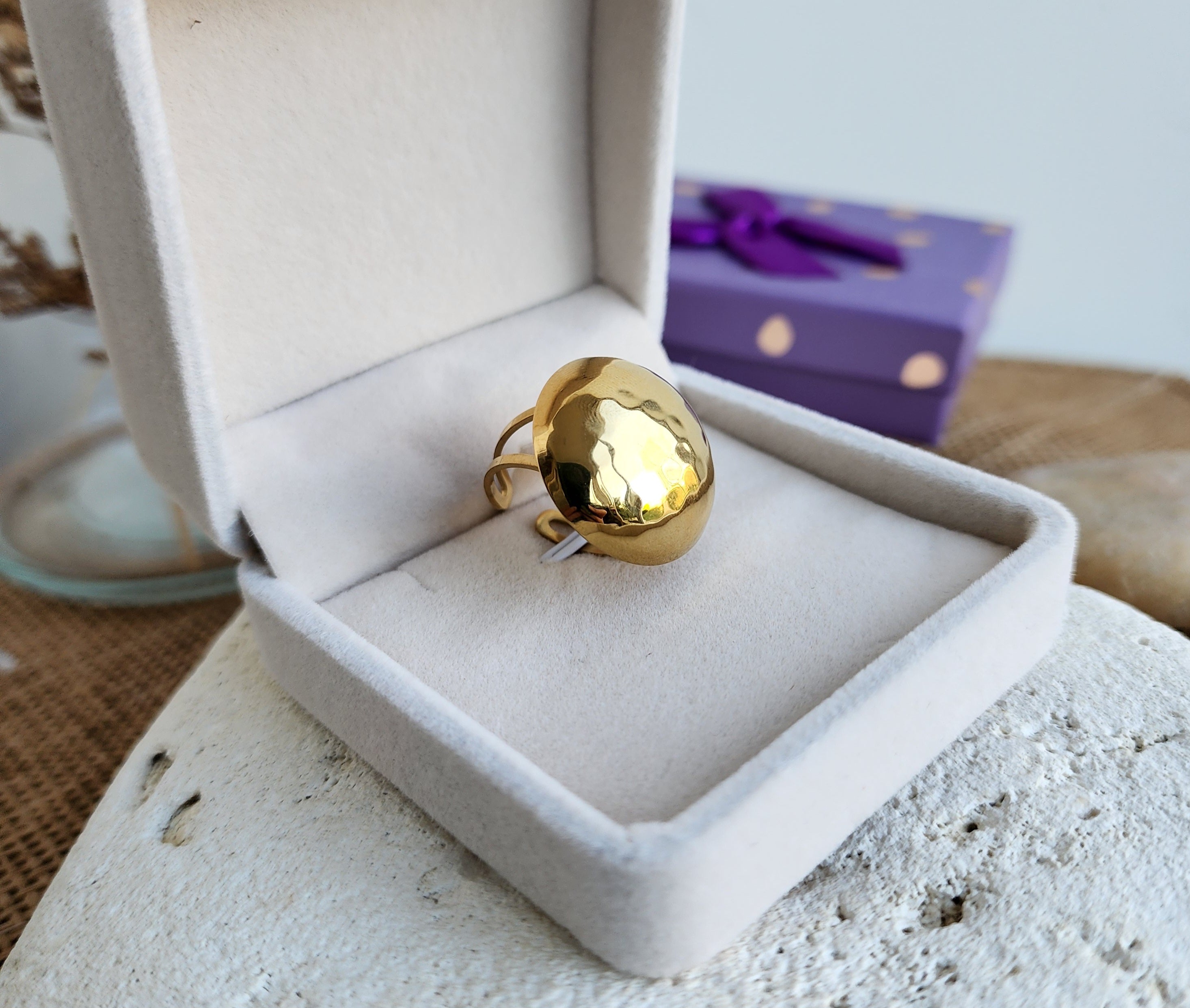 Bague ajustable bombé