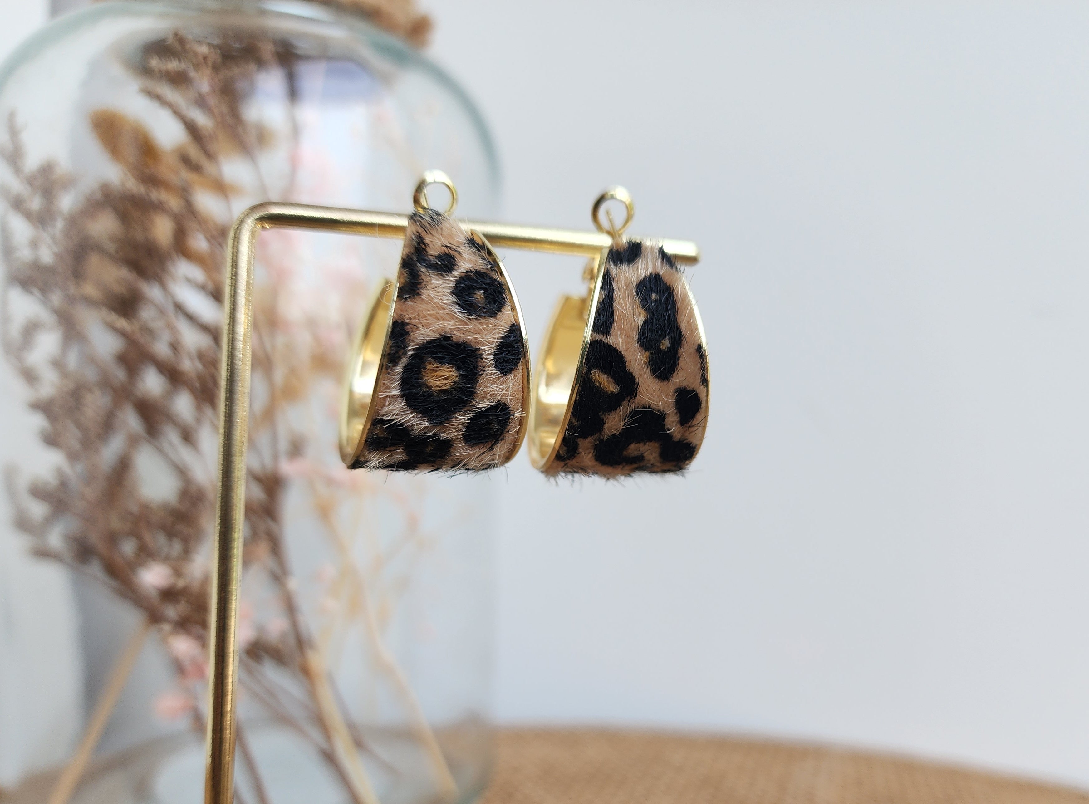 Boucles d oreilles imprimées léopard