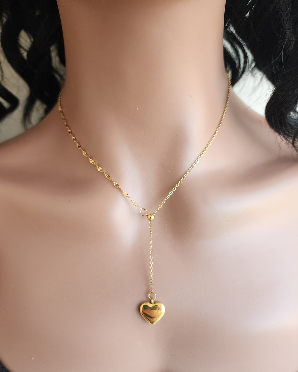 Collier Y pendentif cœur