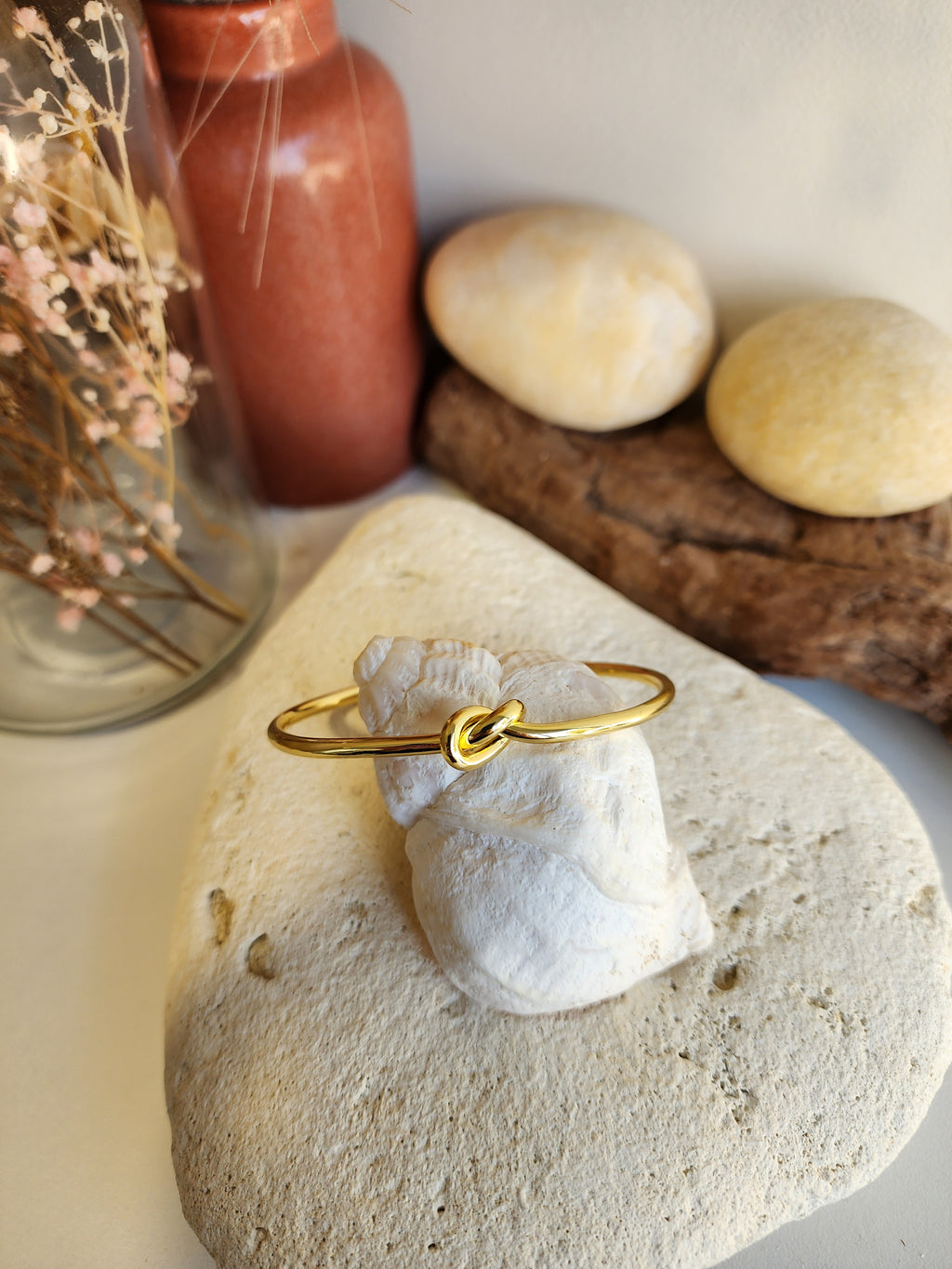 Bracelet jonc ajustable nœud