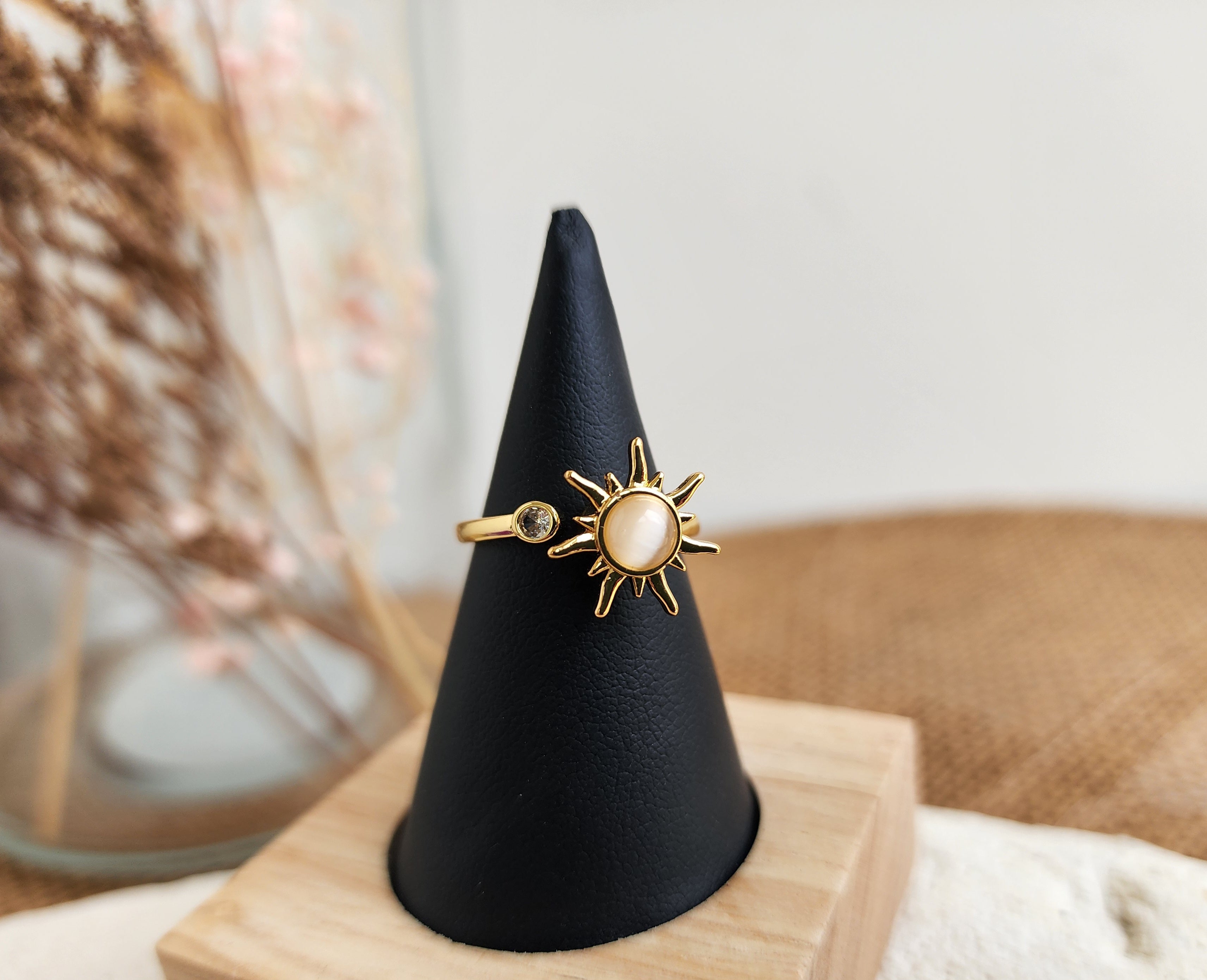 Bague ajustable tournante soleil