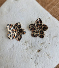 Boucles d'oreilles fleurs imprimées léopard