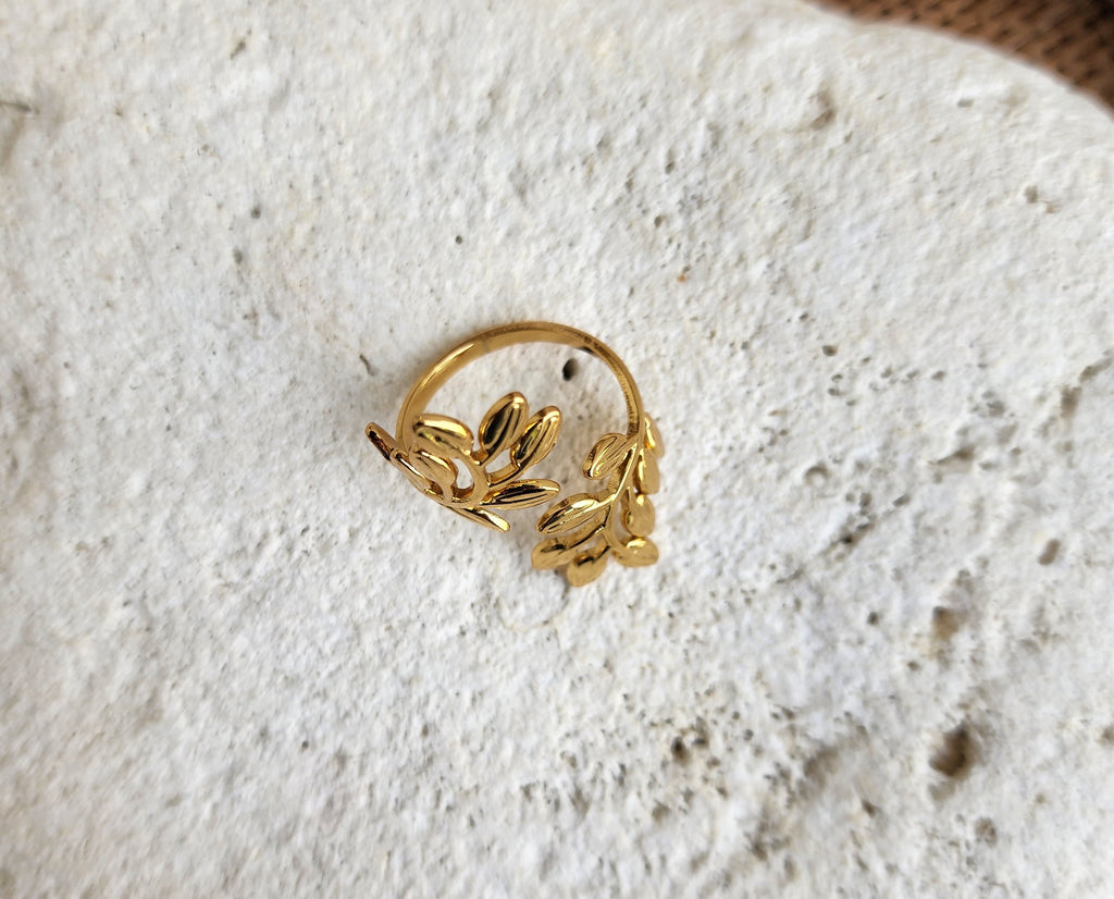 Bague ajustable feuilles