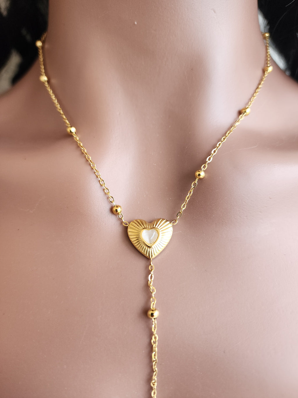 Collier Y pendentif cœur