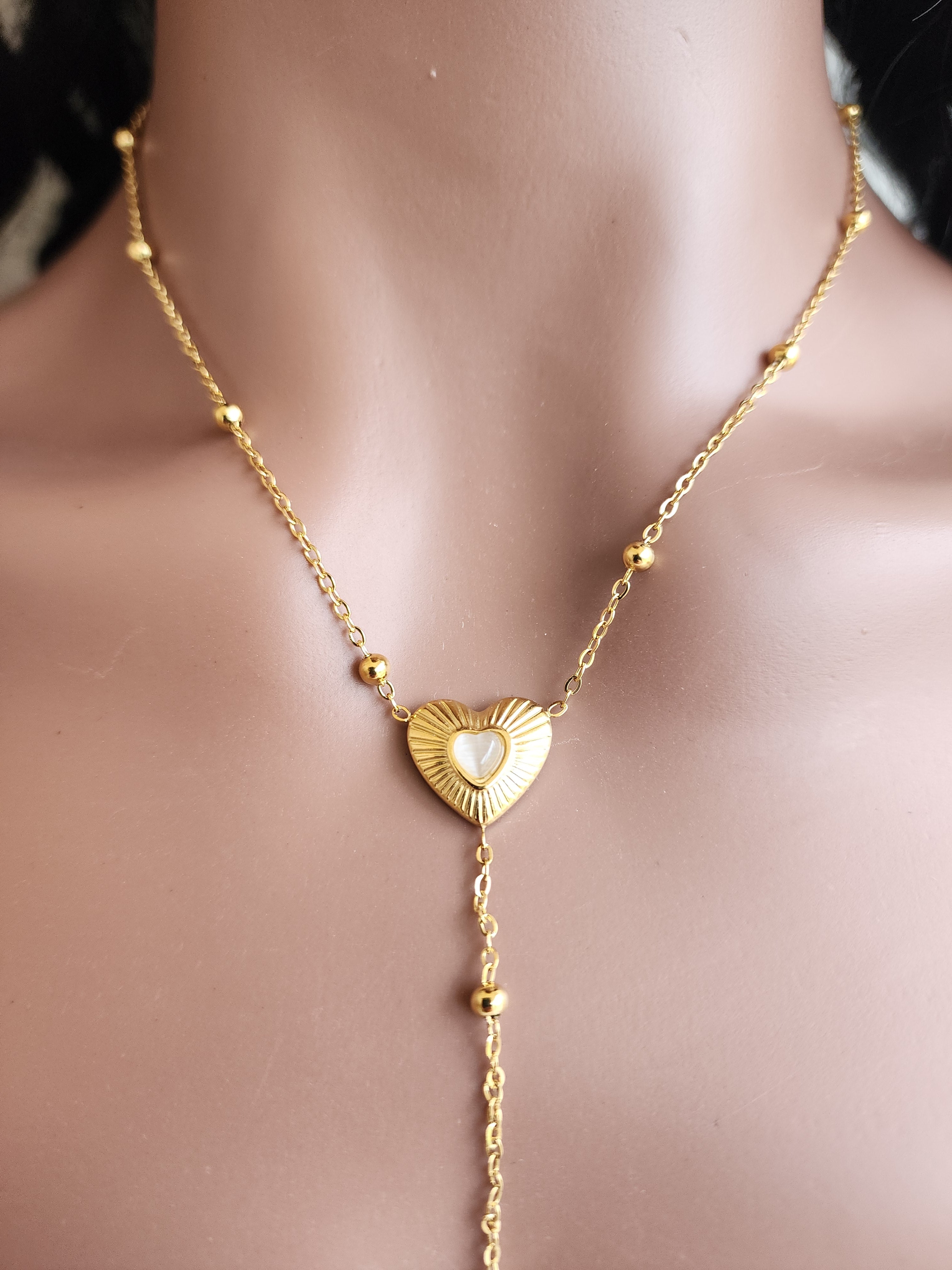 Collier Y pendentif cœur