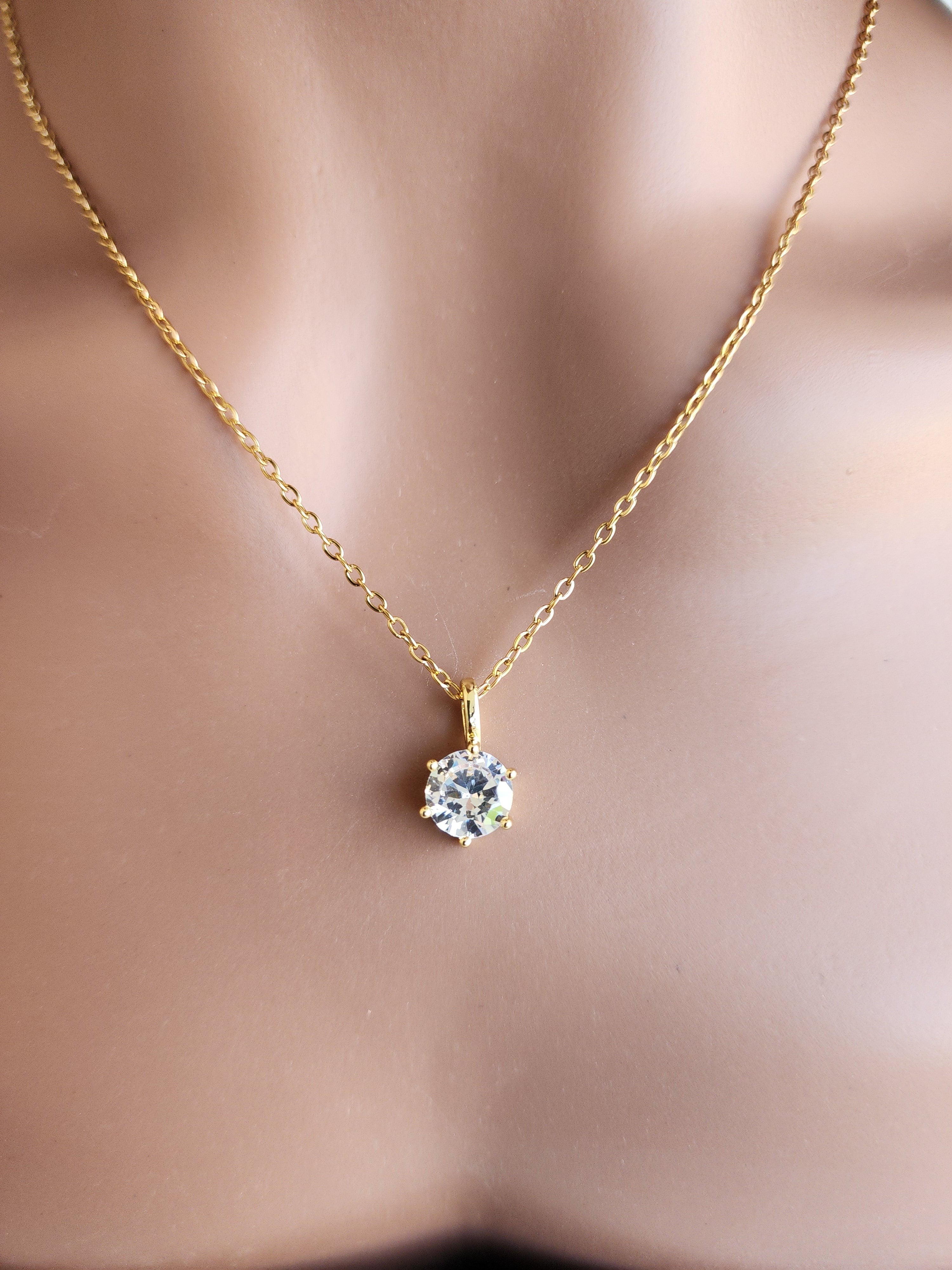Collier pendentif diamant blanc