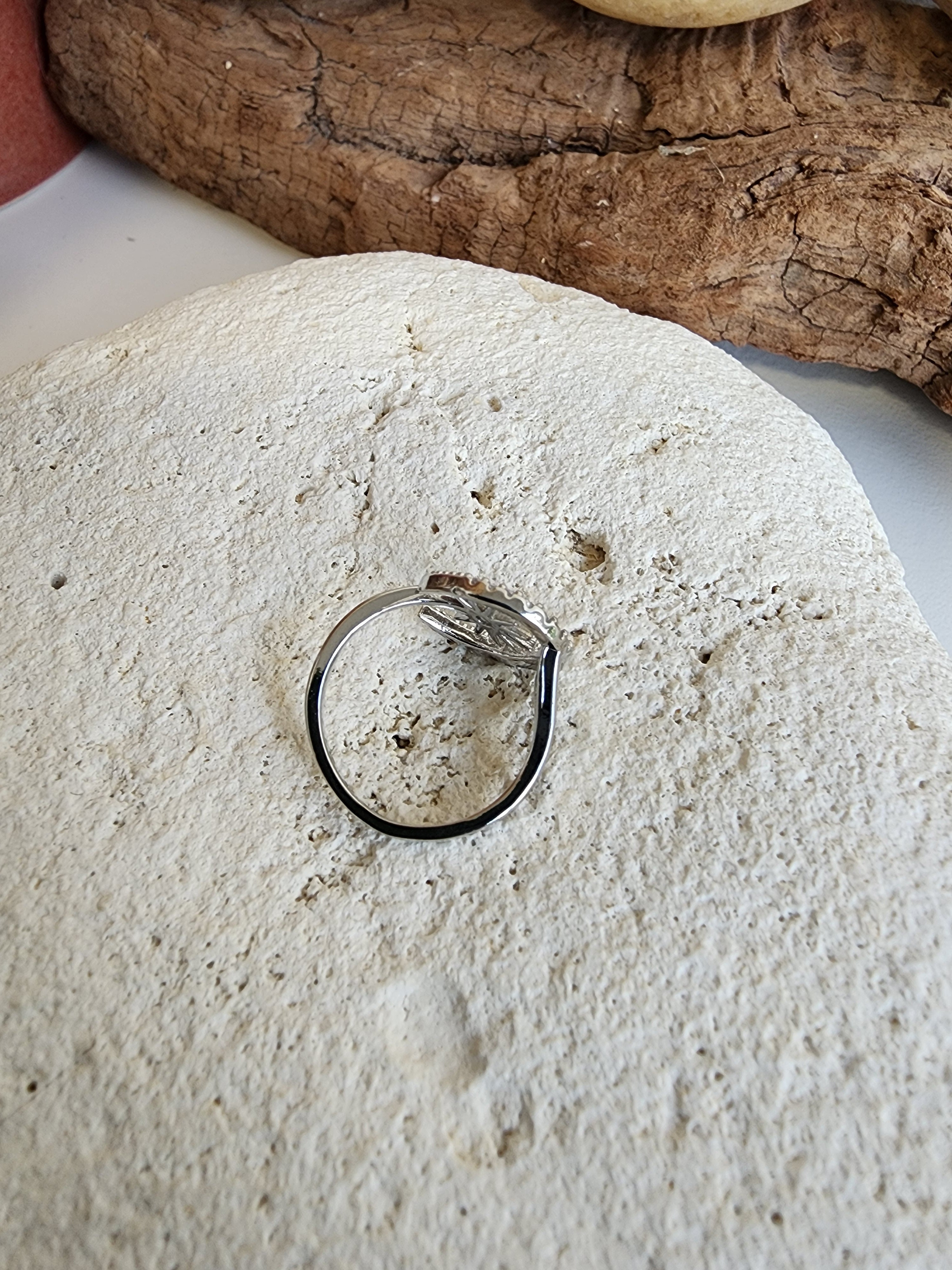 Bague ajustable lune et étoile strass