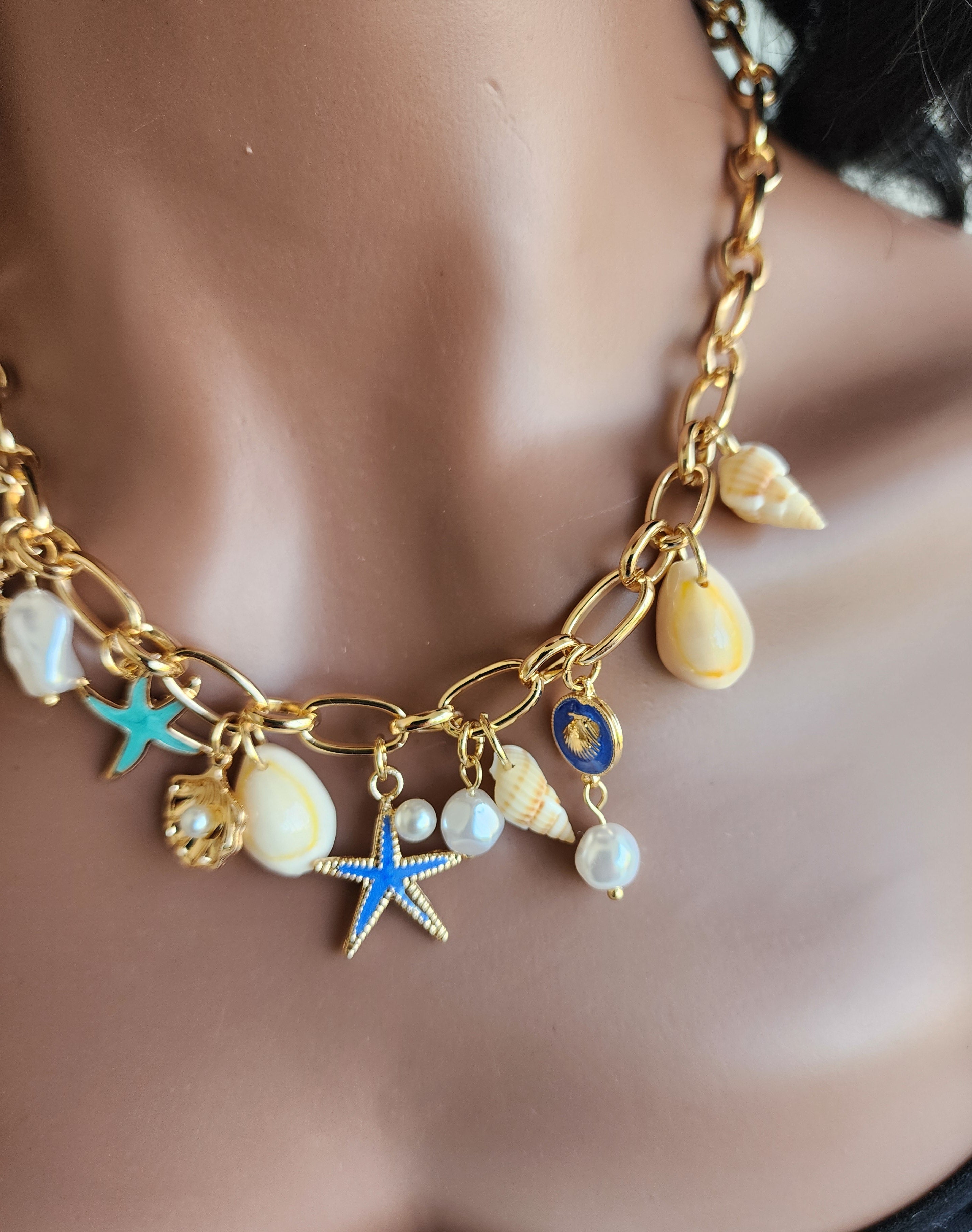 Collier à breloques étoiles de mer