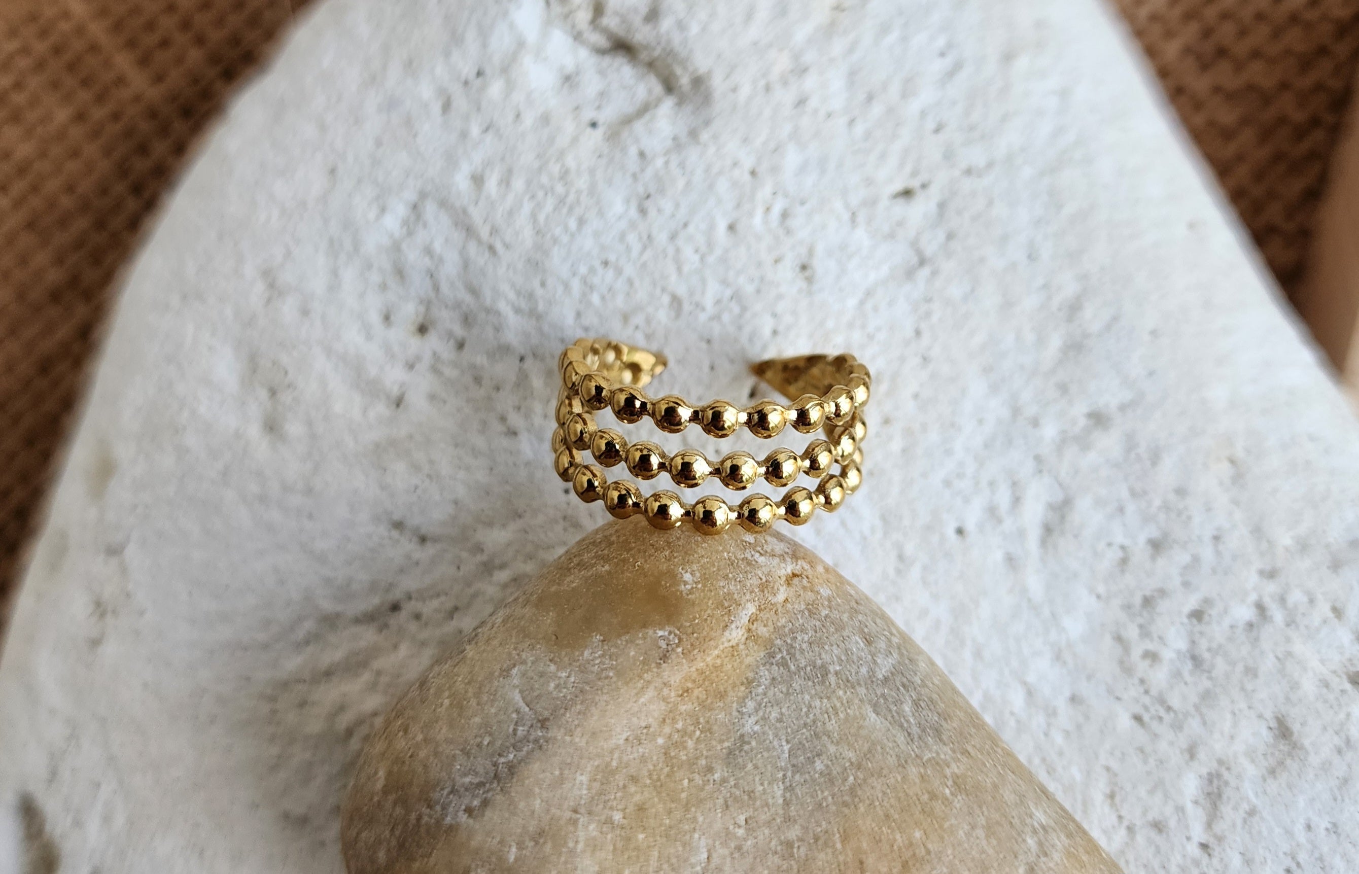 Bague ajustable perlée