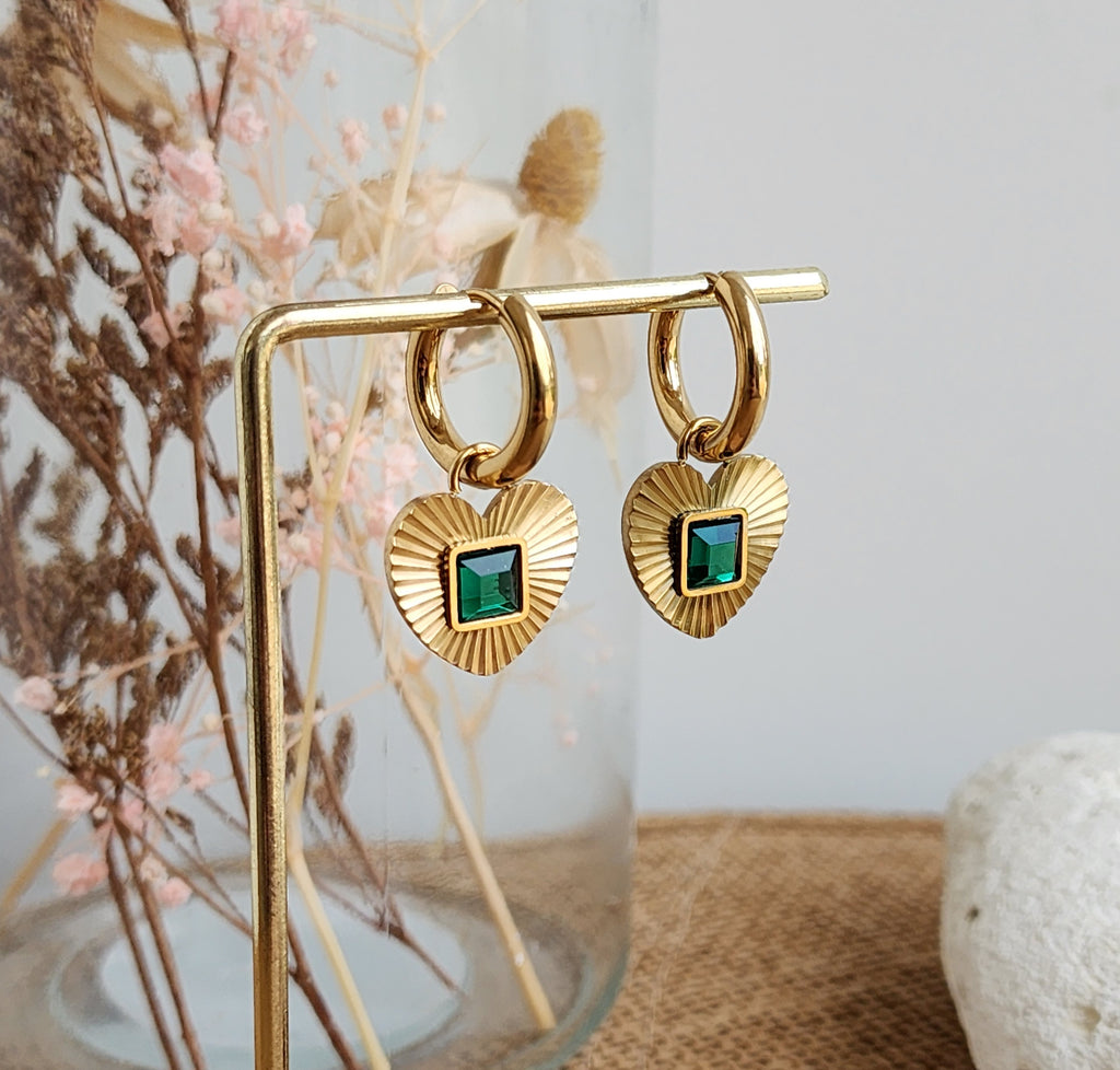 Boucles d'oreilles pendentif coeur