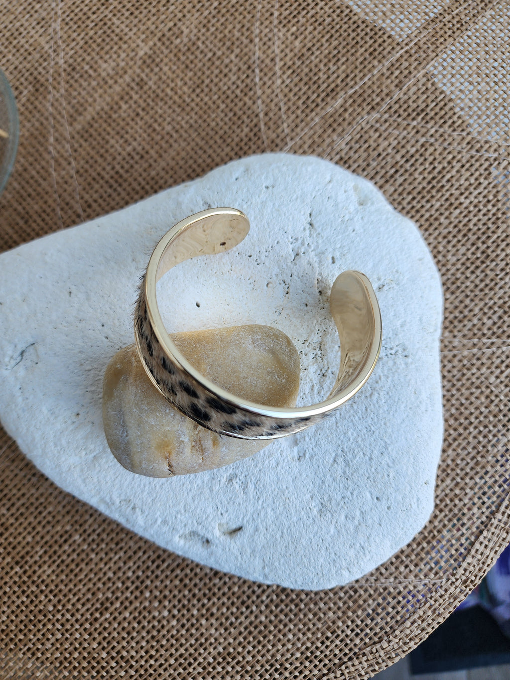 Bracelet jonc motifs léopard