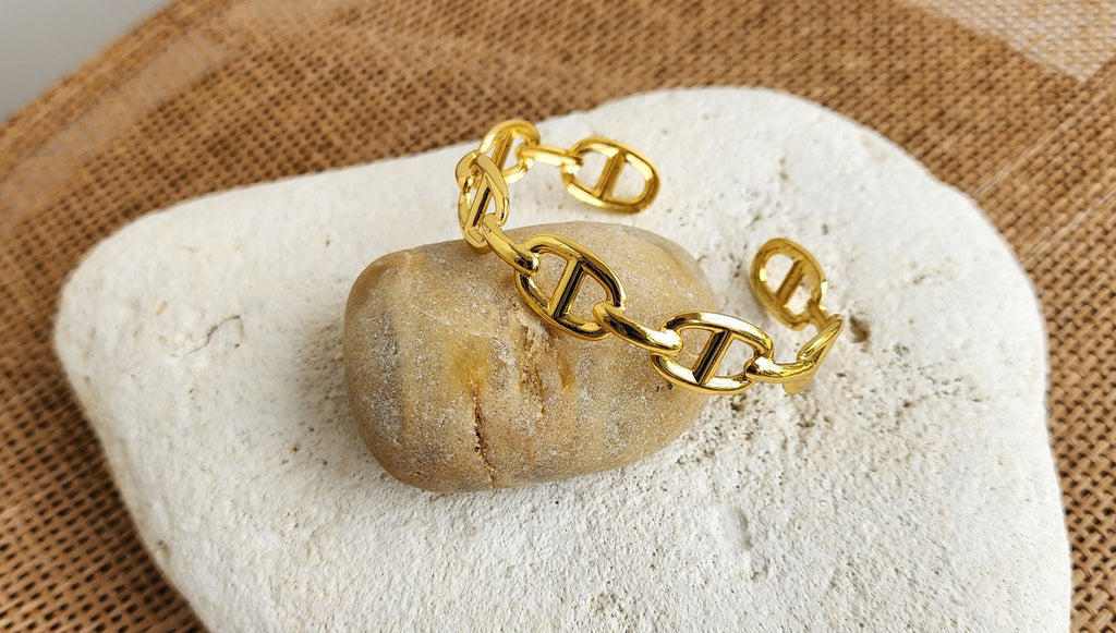 Bracelet jonc ajustable marine