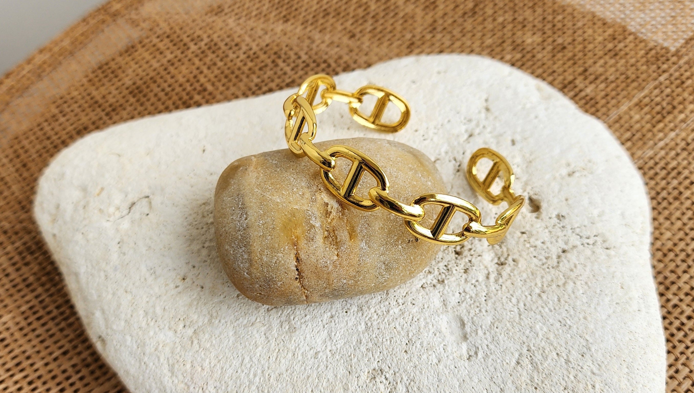 Bracelet jonc ajustable marine