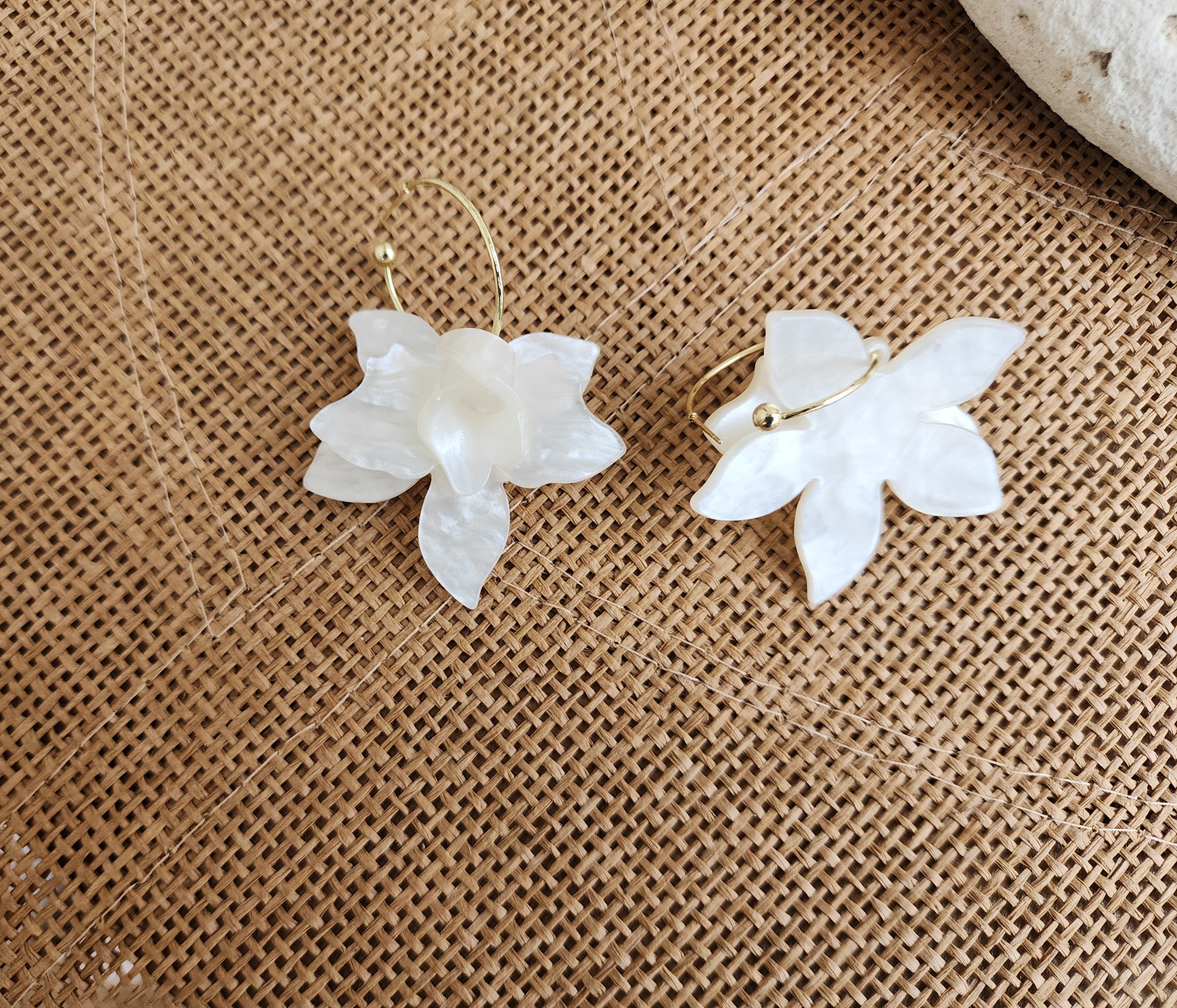 Boucles d'oreilles créoles fleurs