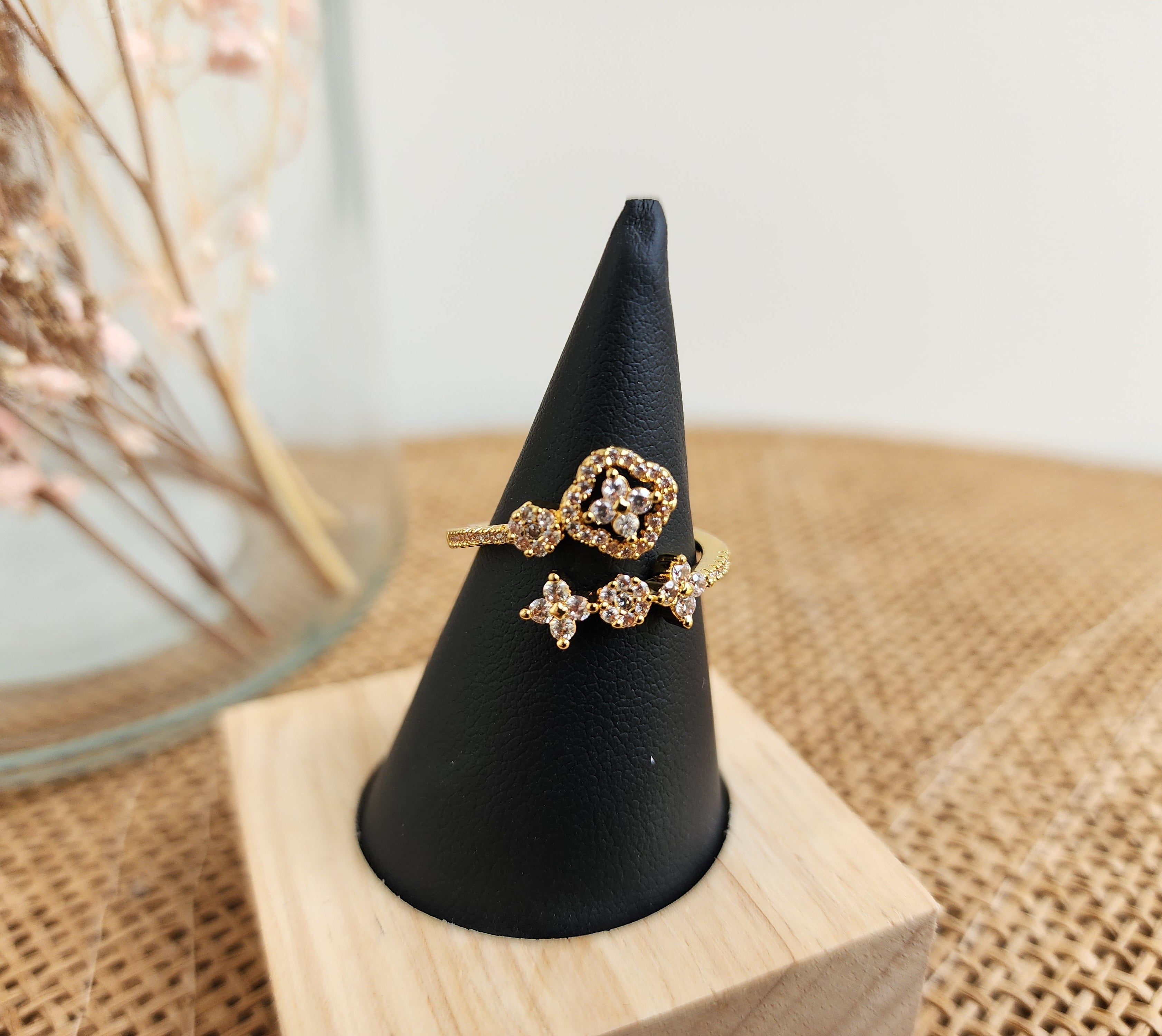 Bague ajustable strass