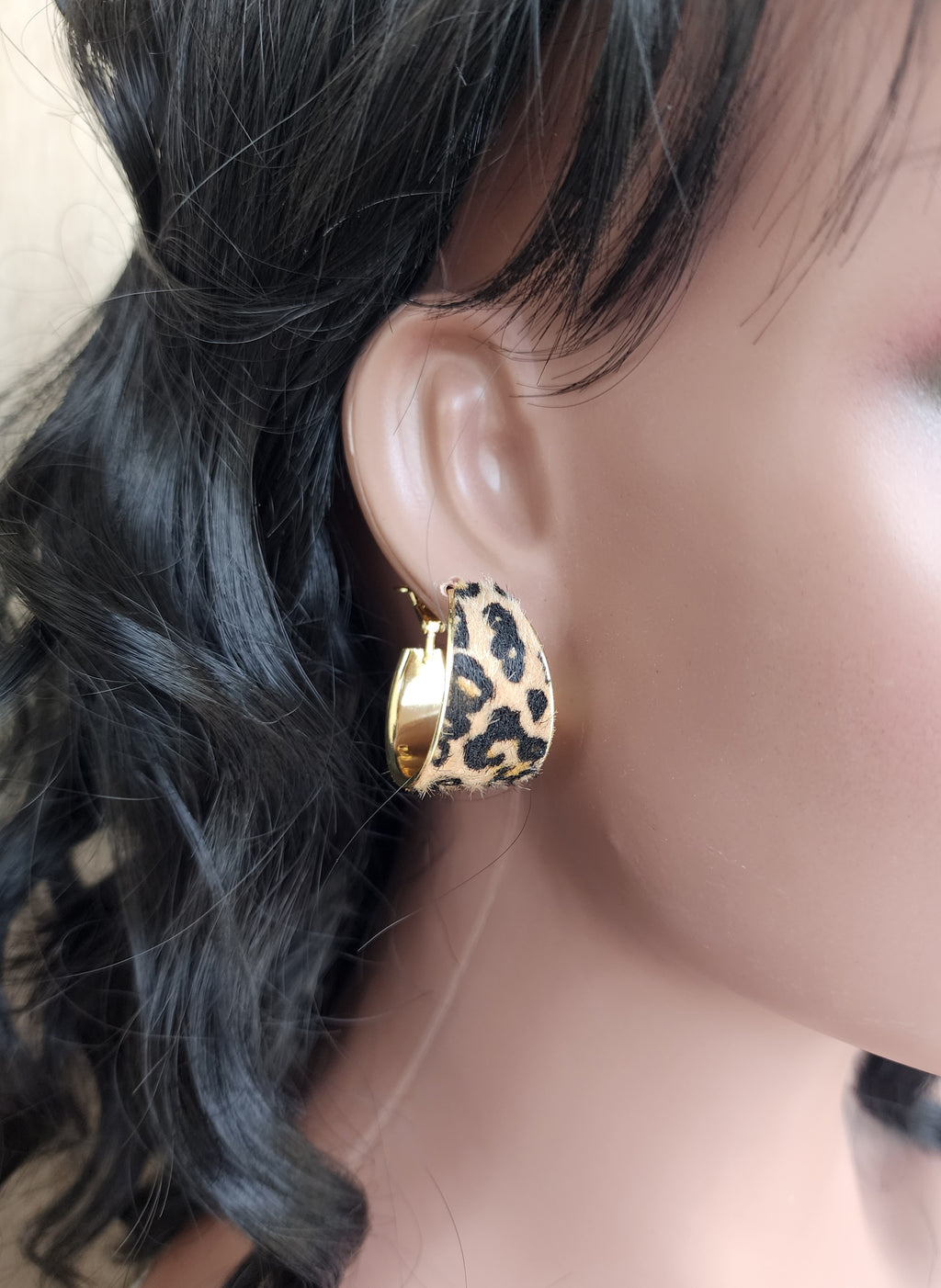 Boucles d oreilles imprimées léopard