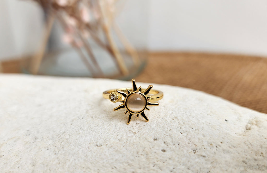 Bague ajustable tournante soleil