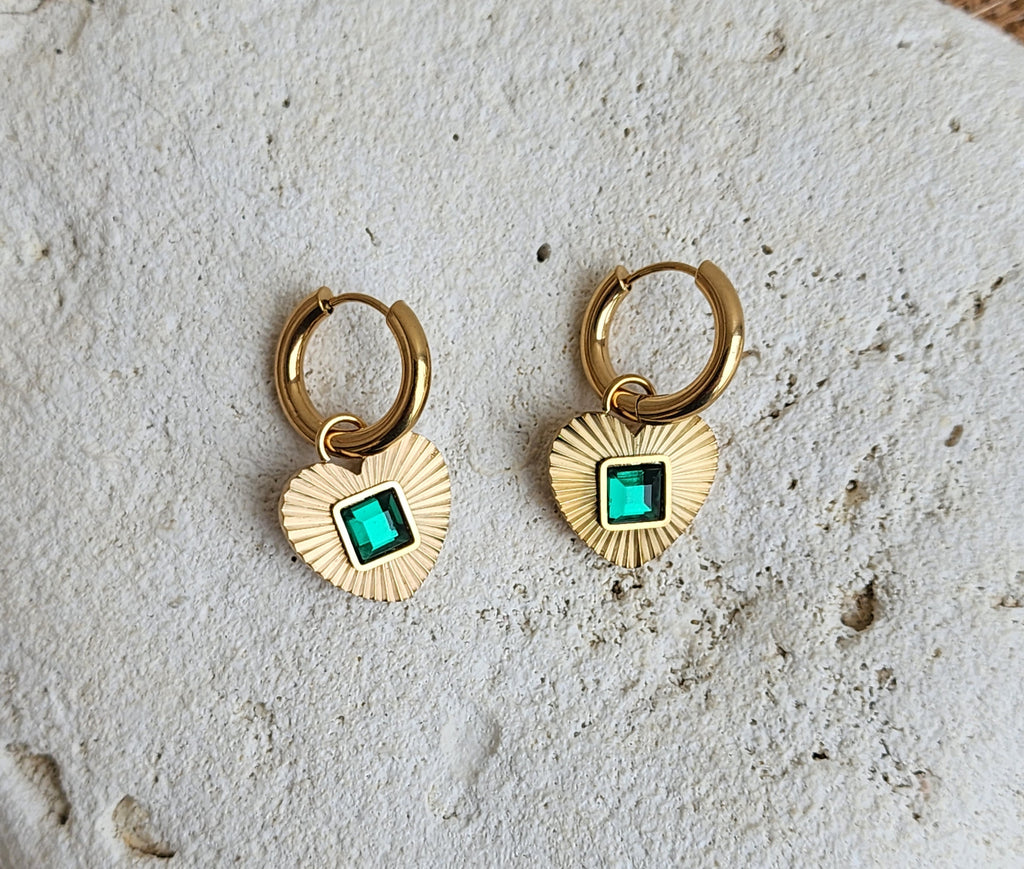 Boucles d'oreilles pendentif coeur