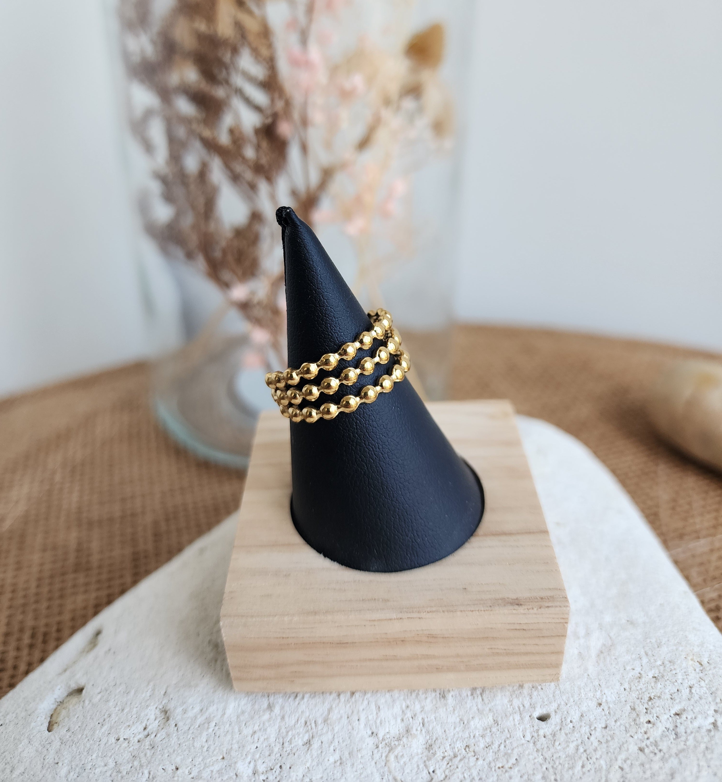 Bague ajustable perlée