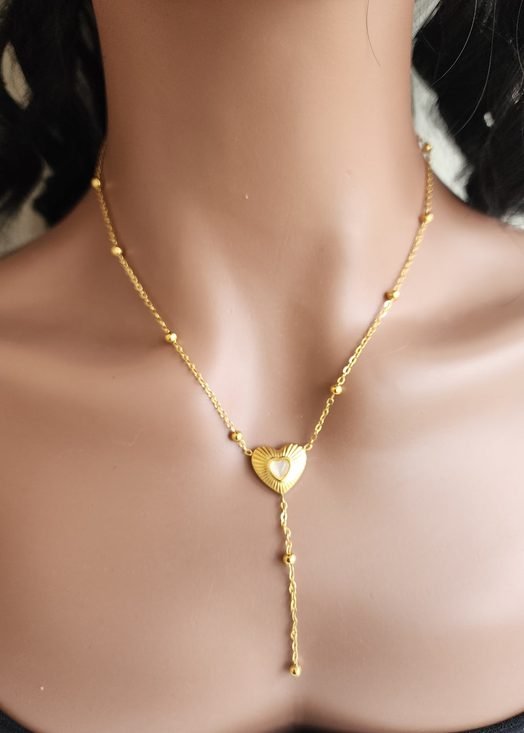 Collier Y pendentif cœur