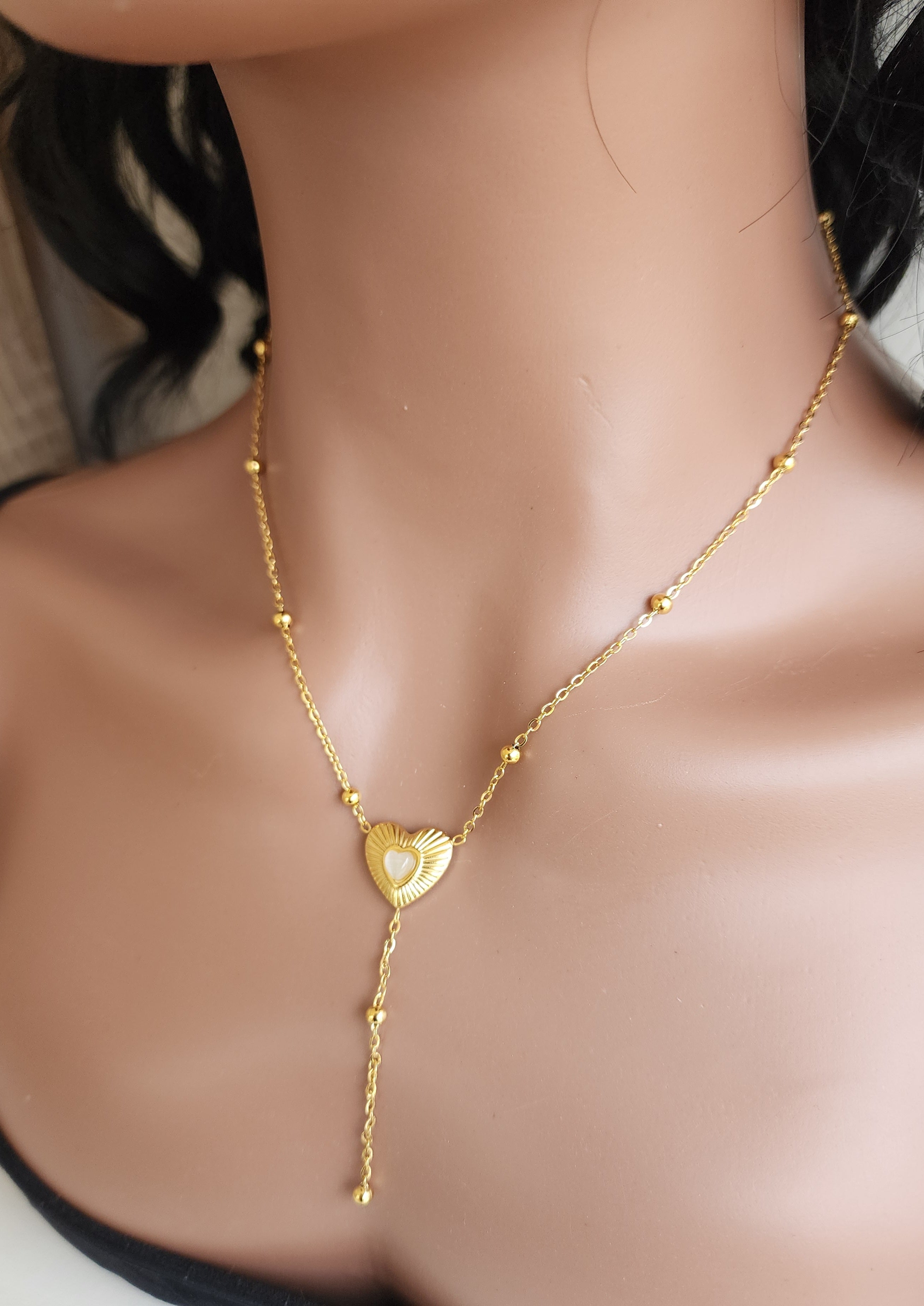 Collier Y pendentif cœur