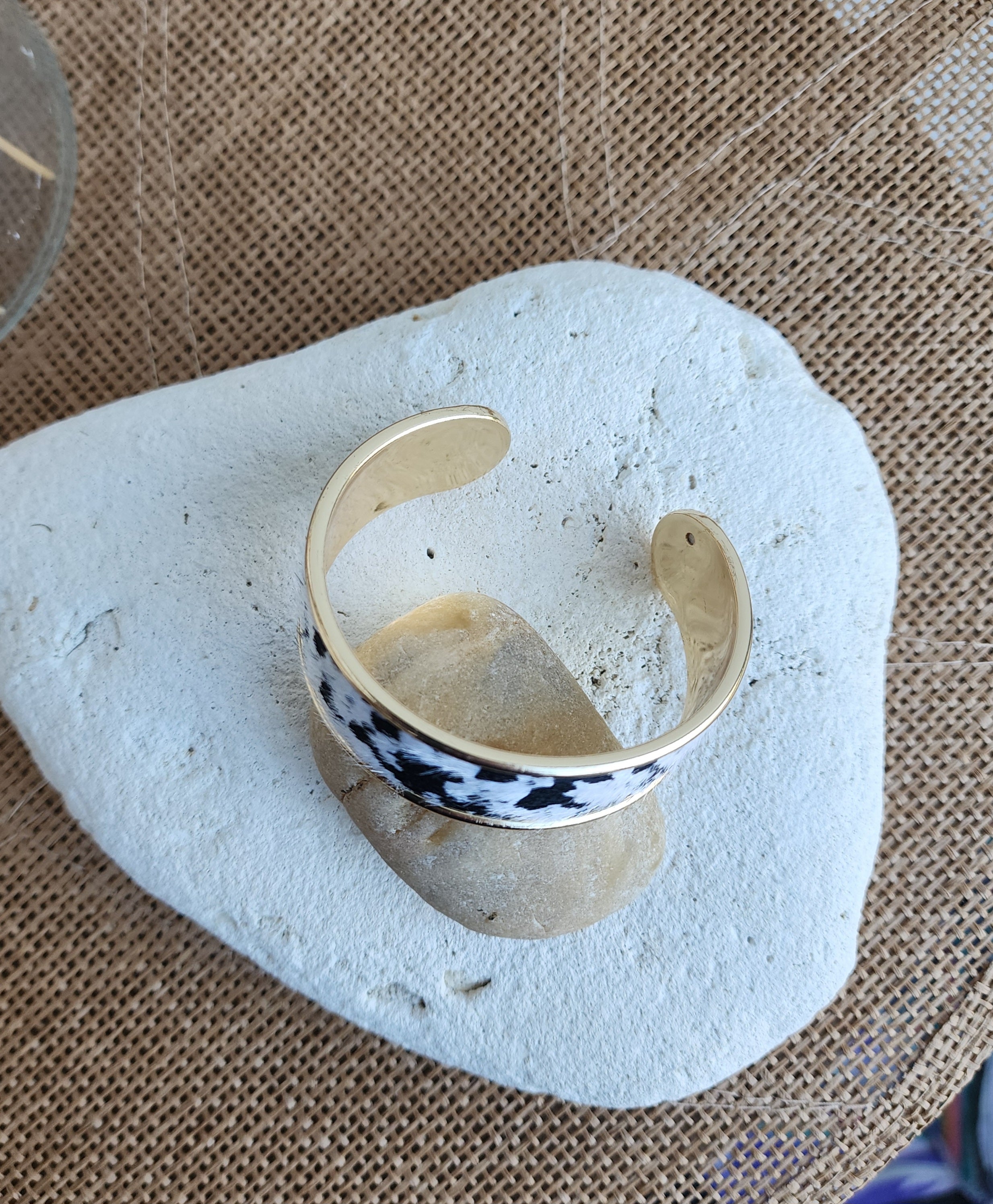 Bracelet jonc motifs imprimé "vachette "