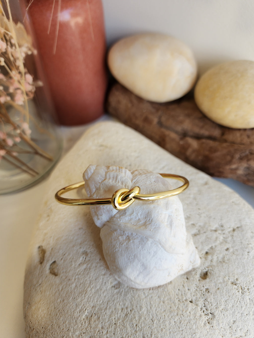 Bracelet jonc ajustable nœud