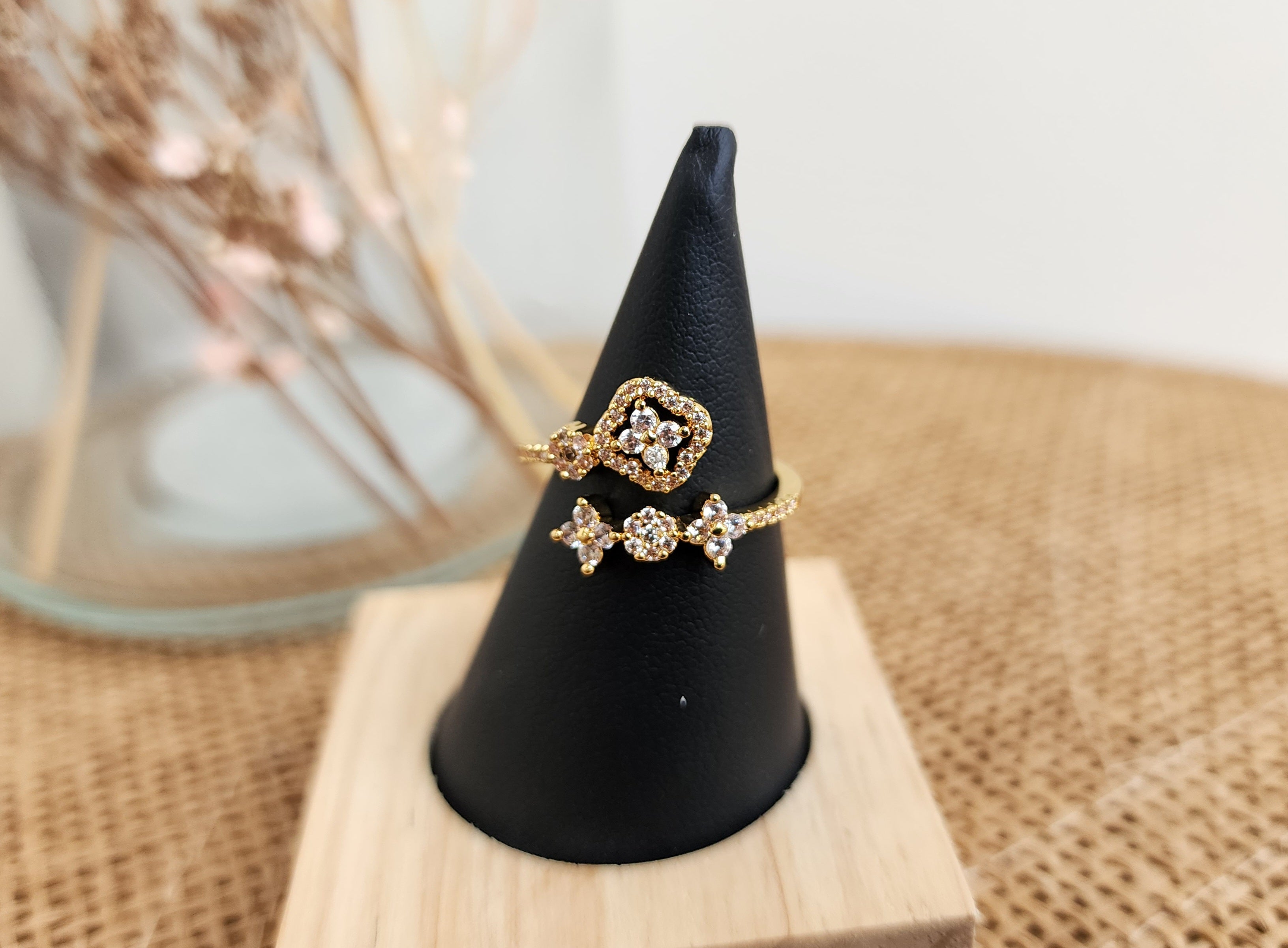 Bague ajustable strass