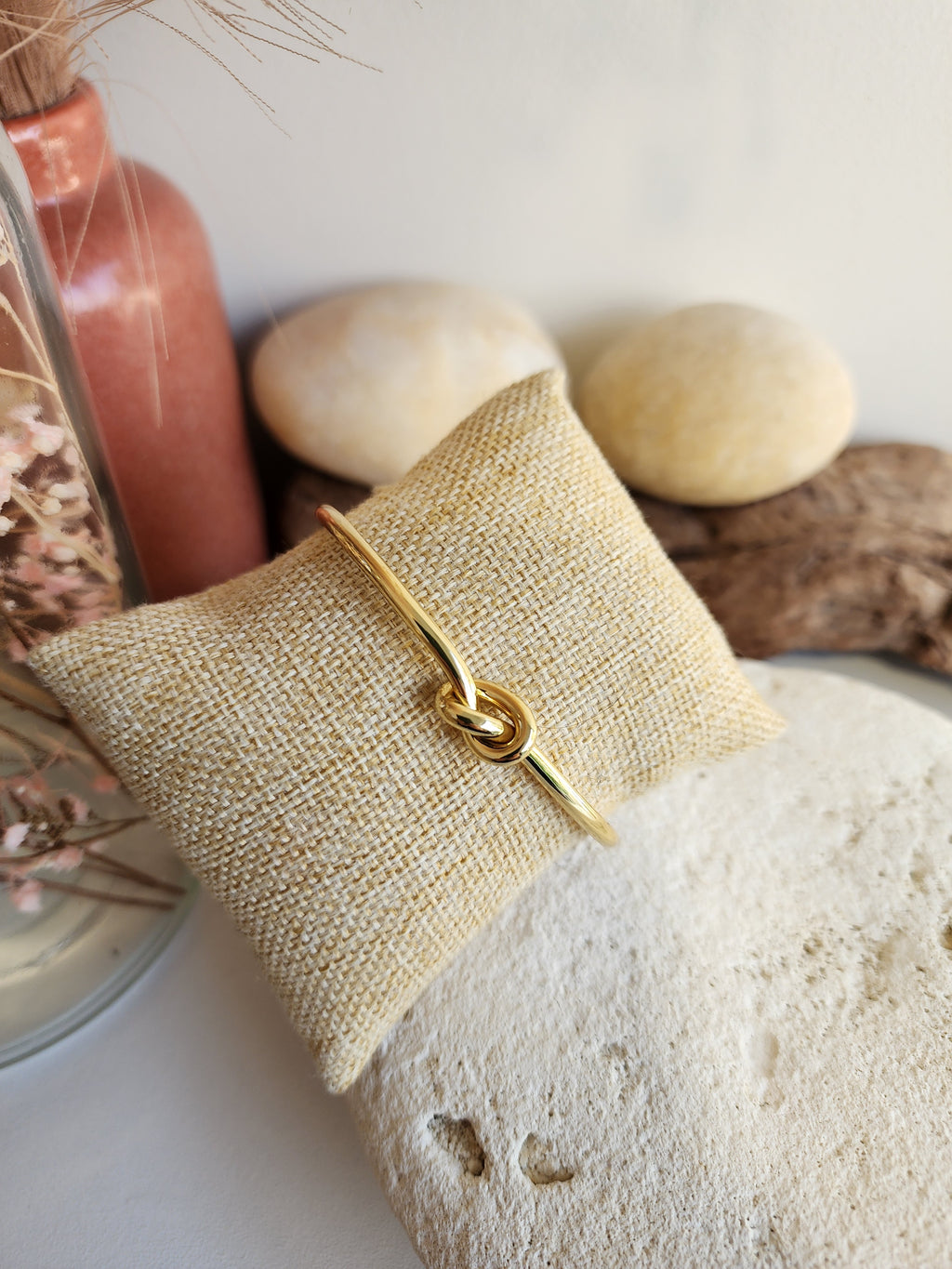 Bracelet jonc ajustable nœud