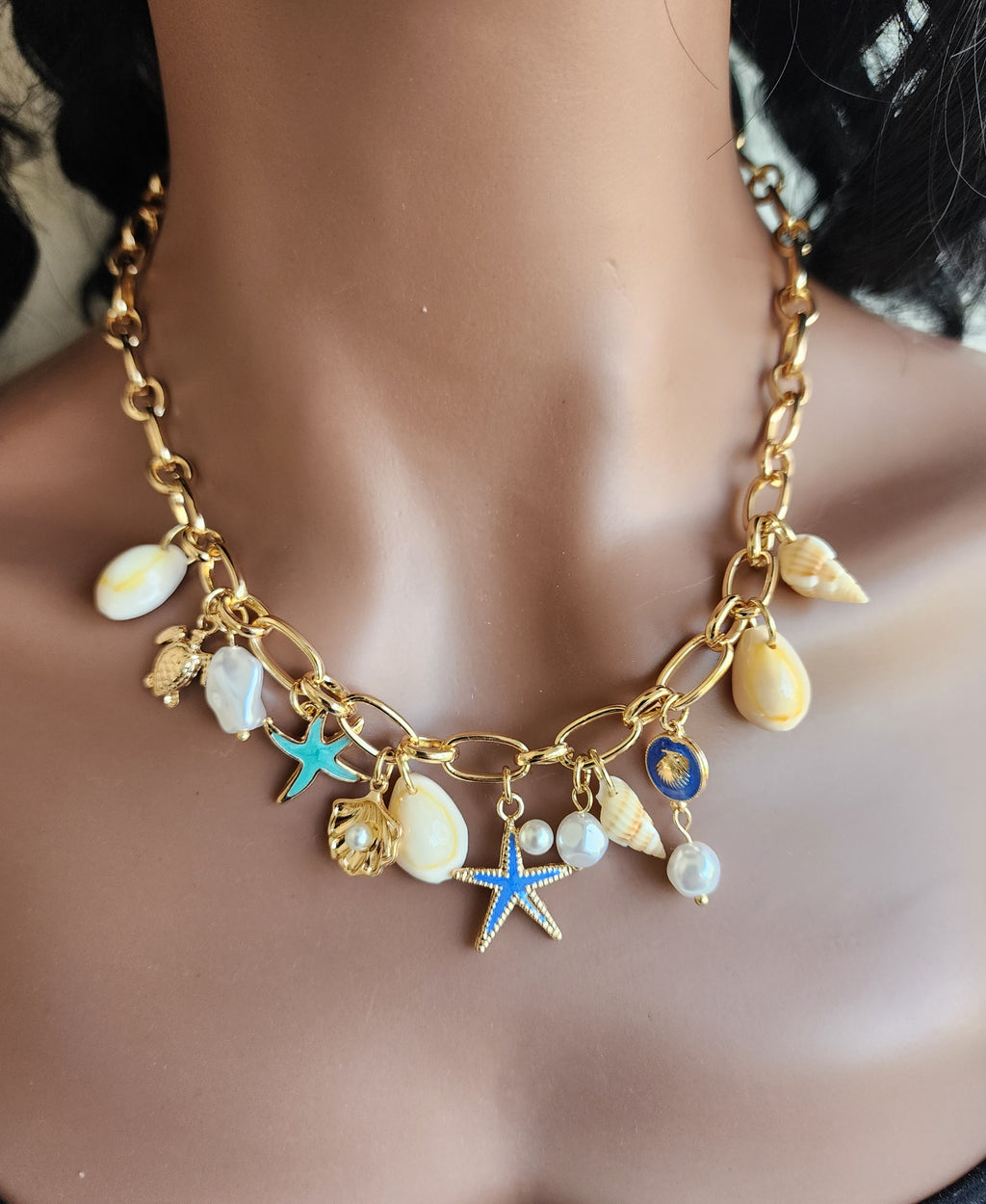 Collier à breloques étoiles de mer
