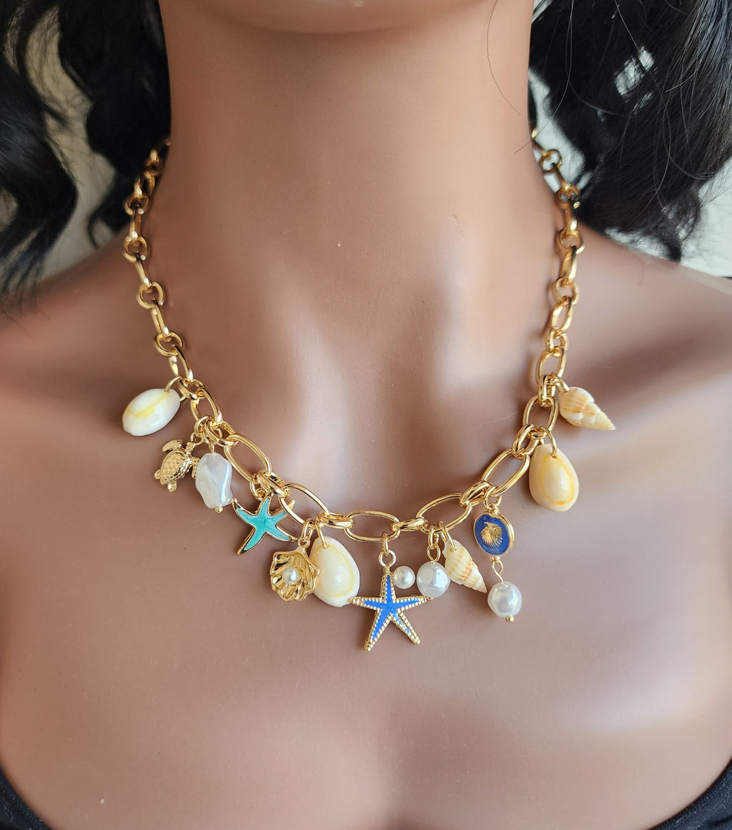 Collier à breloques étoiles de mer