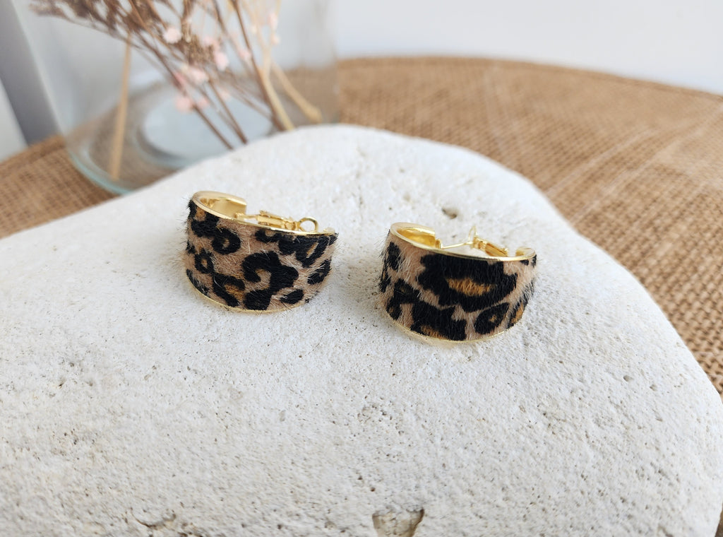 Boucles d oreilles imprimées léopard