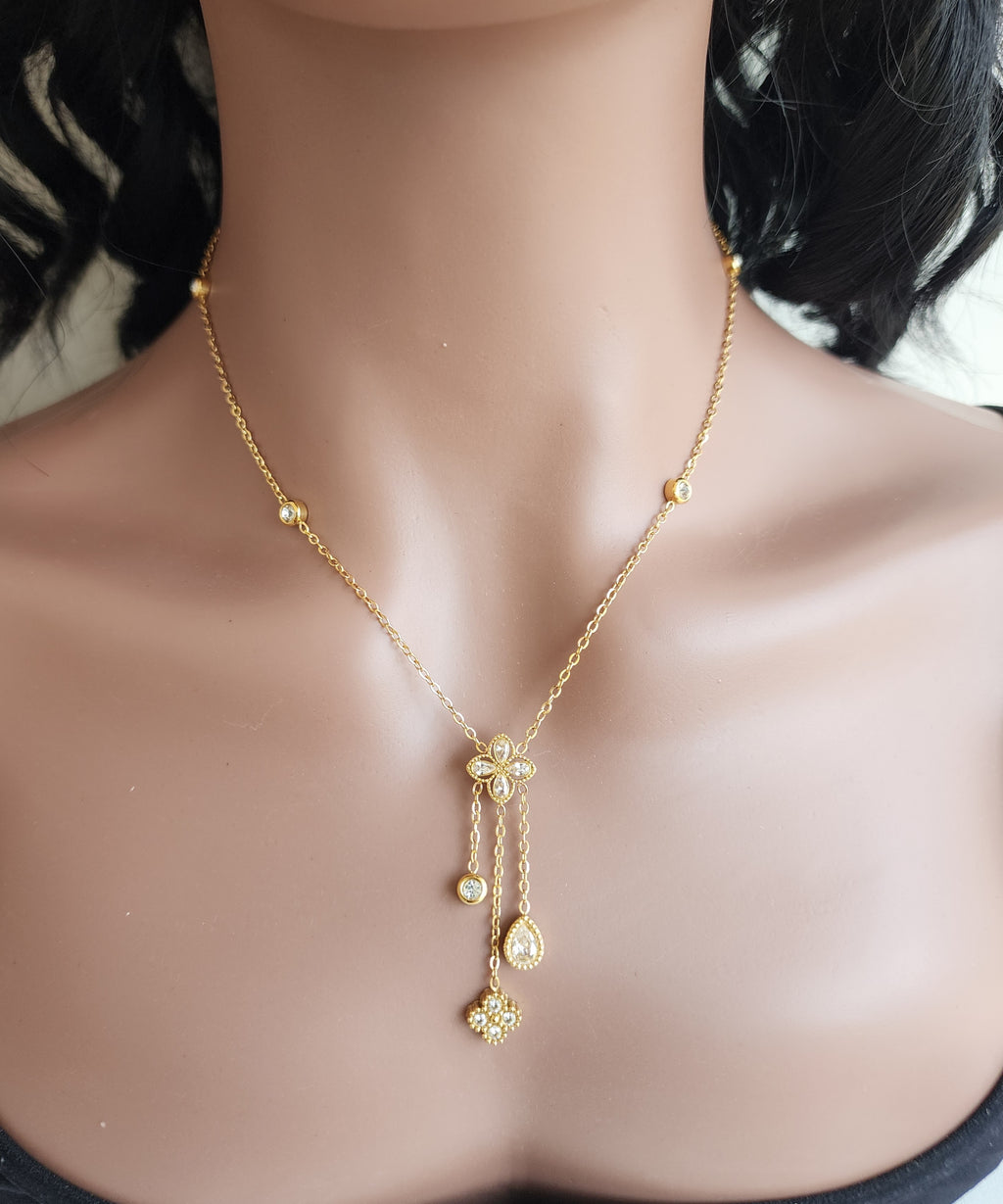Collier trèfles diamants
