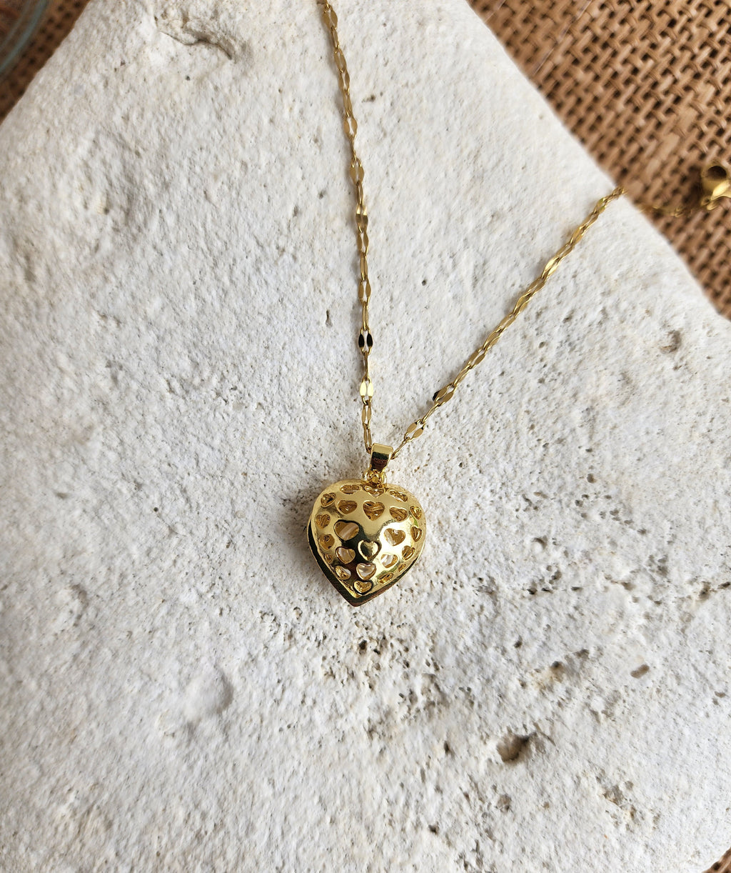 Collier pendentif cœur articulé