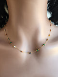 Collier perles multicolores