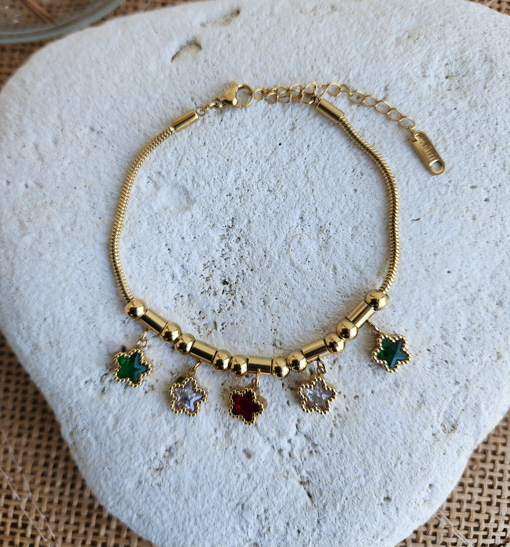 Bracelet à breloques fleurs