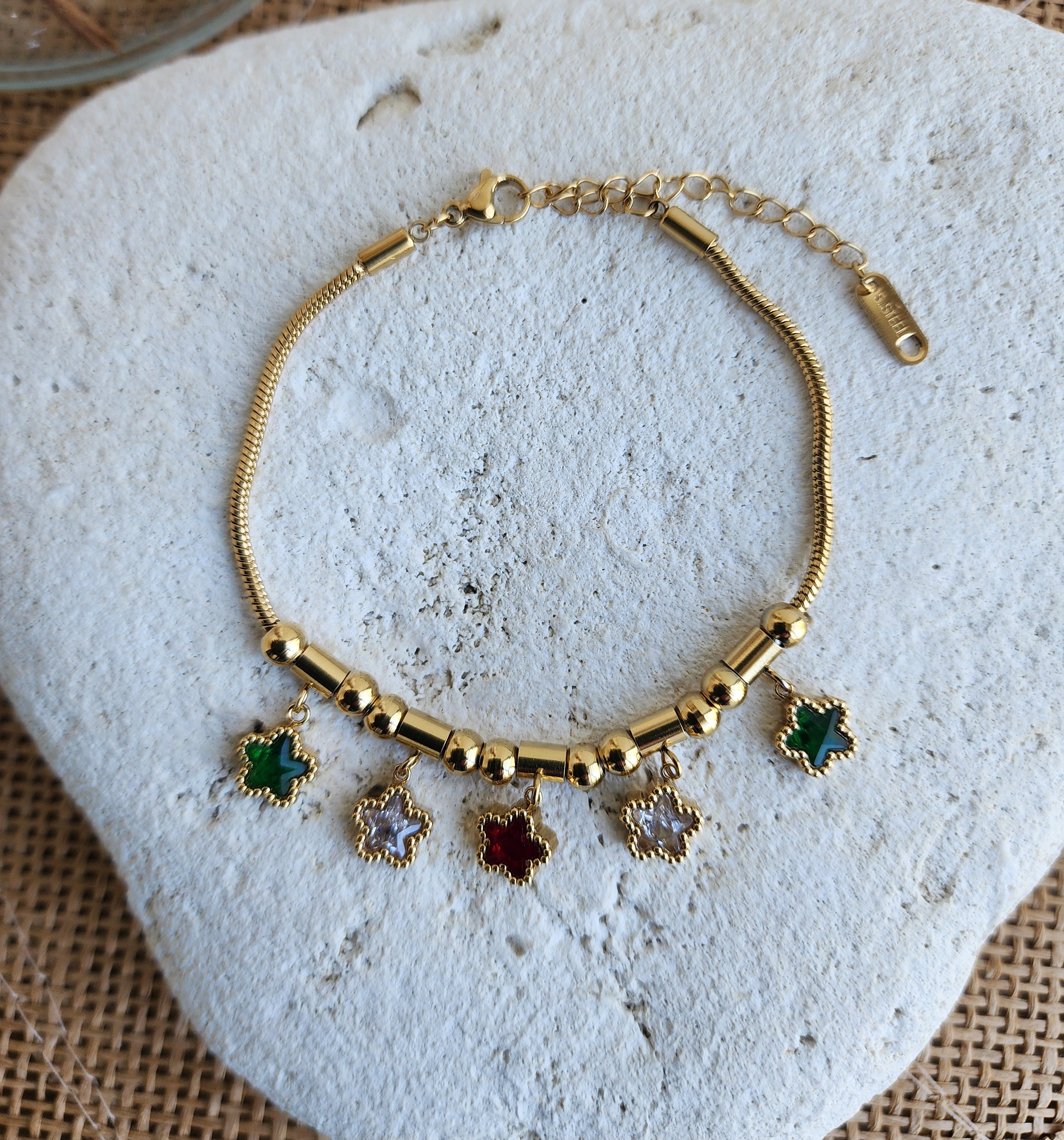Bracelet à breloques fleurs