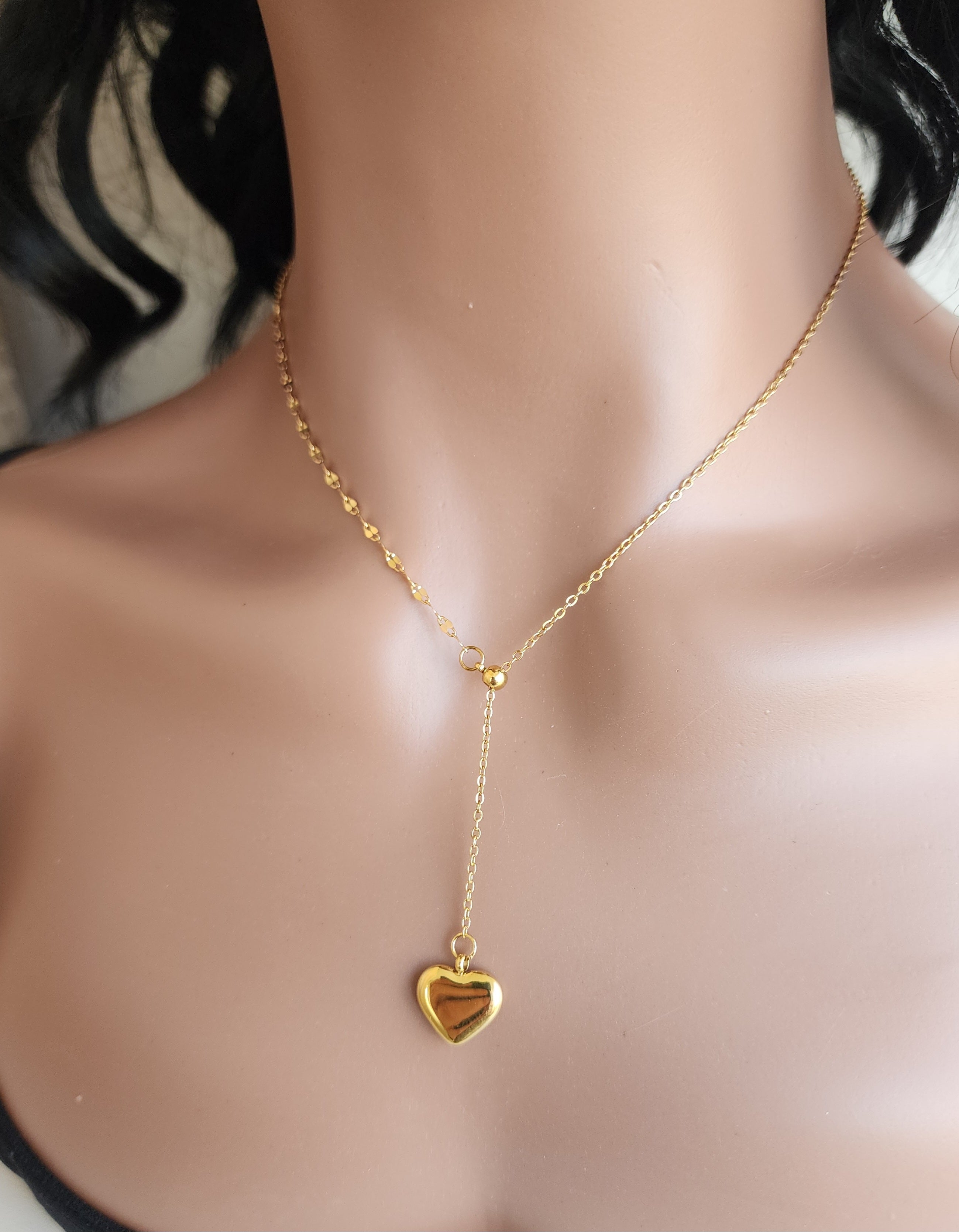 Collier Y pendentif cœur
