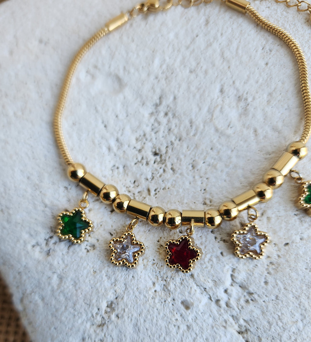 Bracelet à breloques fleurs