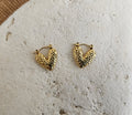 Boucles d'oreilles coeur martelé