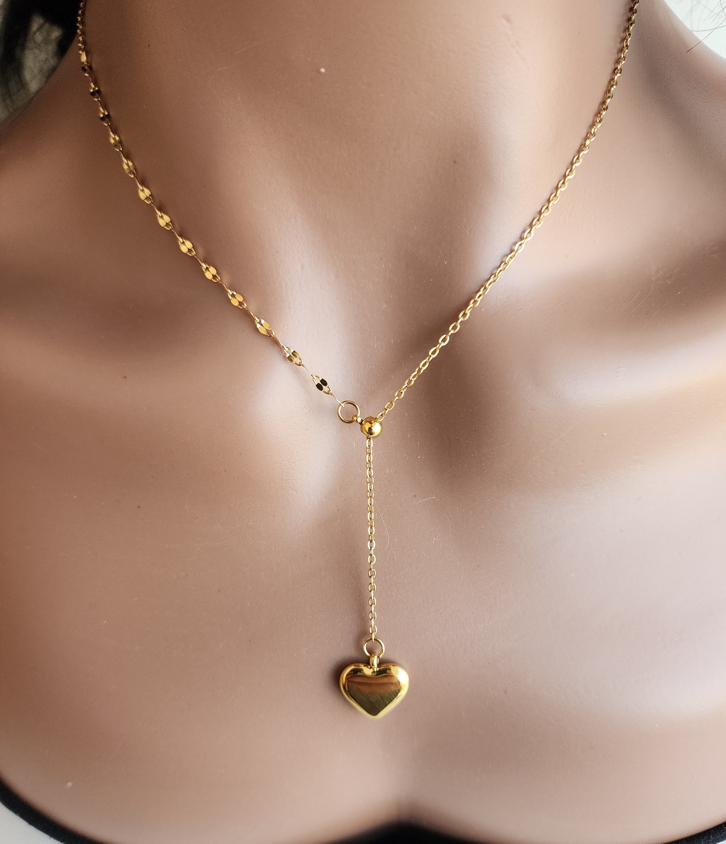 Collier Y pendentif cœur