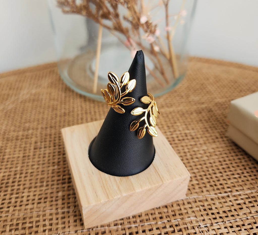 Bague ajustable feuilles