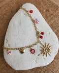 Collier à breloques pendentif soleil spirale