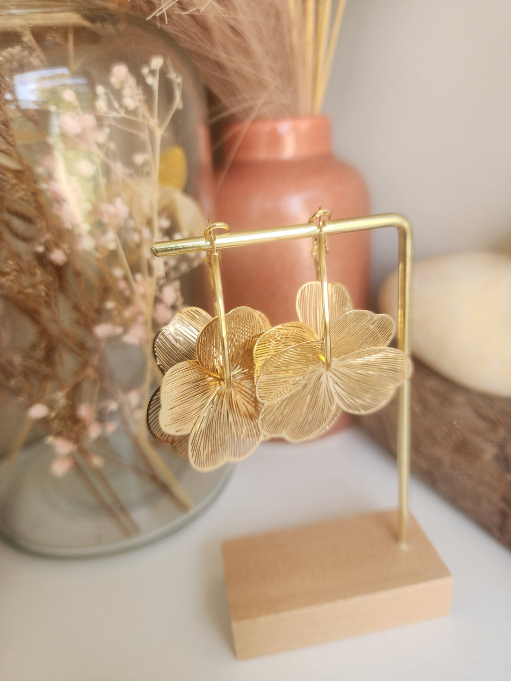 Boucles d'oreilles créoles fleurs