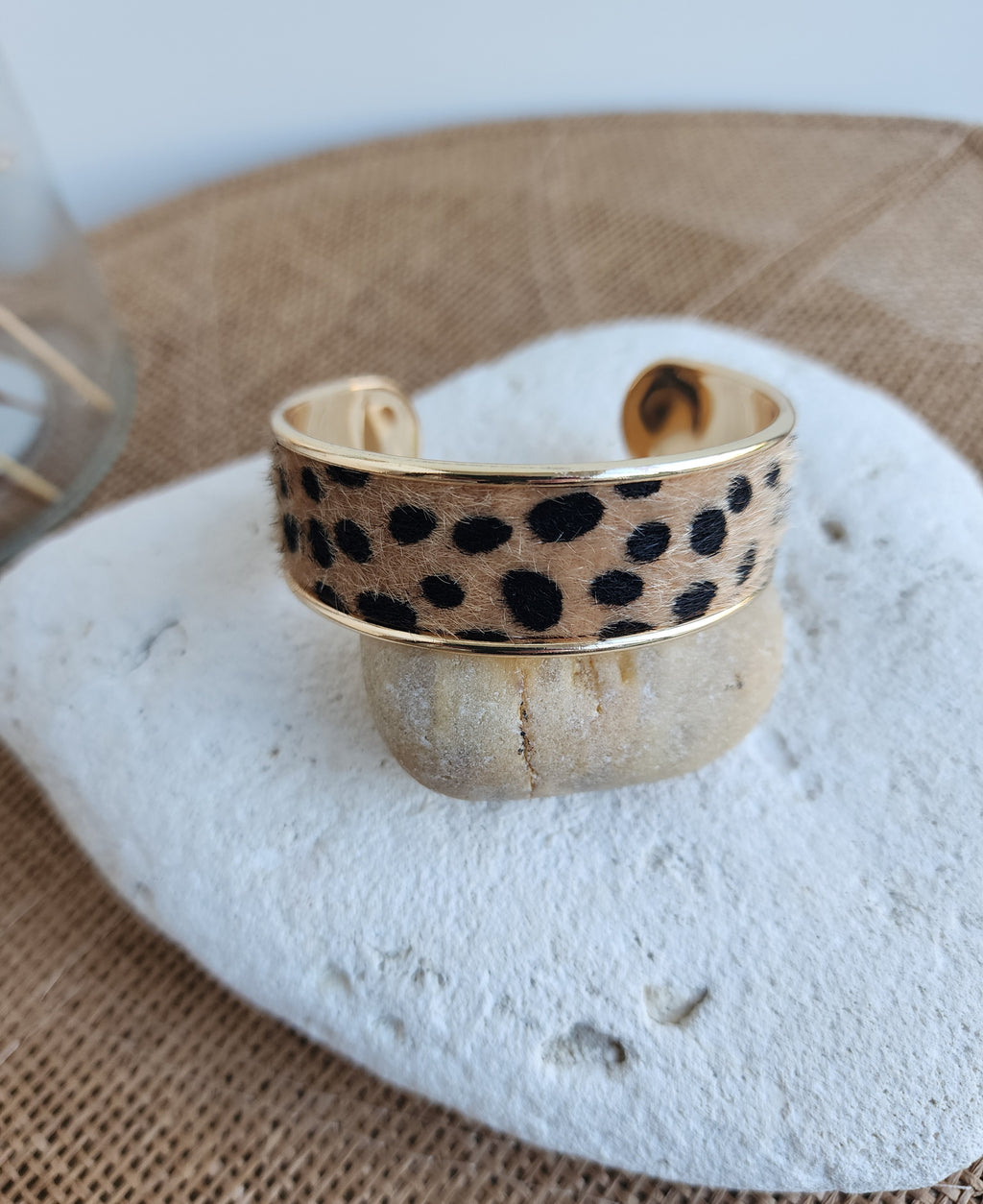 Bracelet jonc motifs léopard